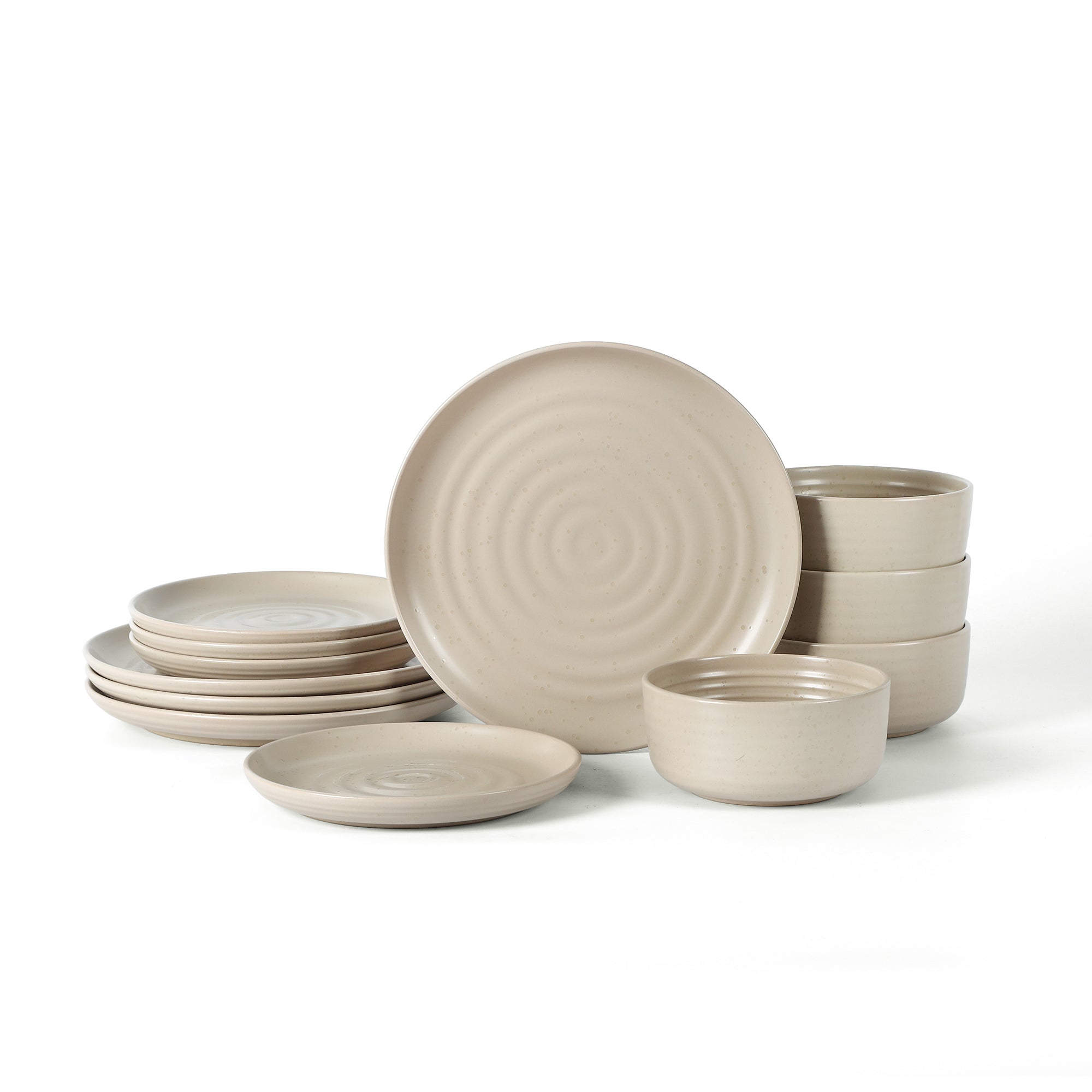 Ion Stoneware Dinnerware Set - Beige