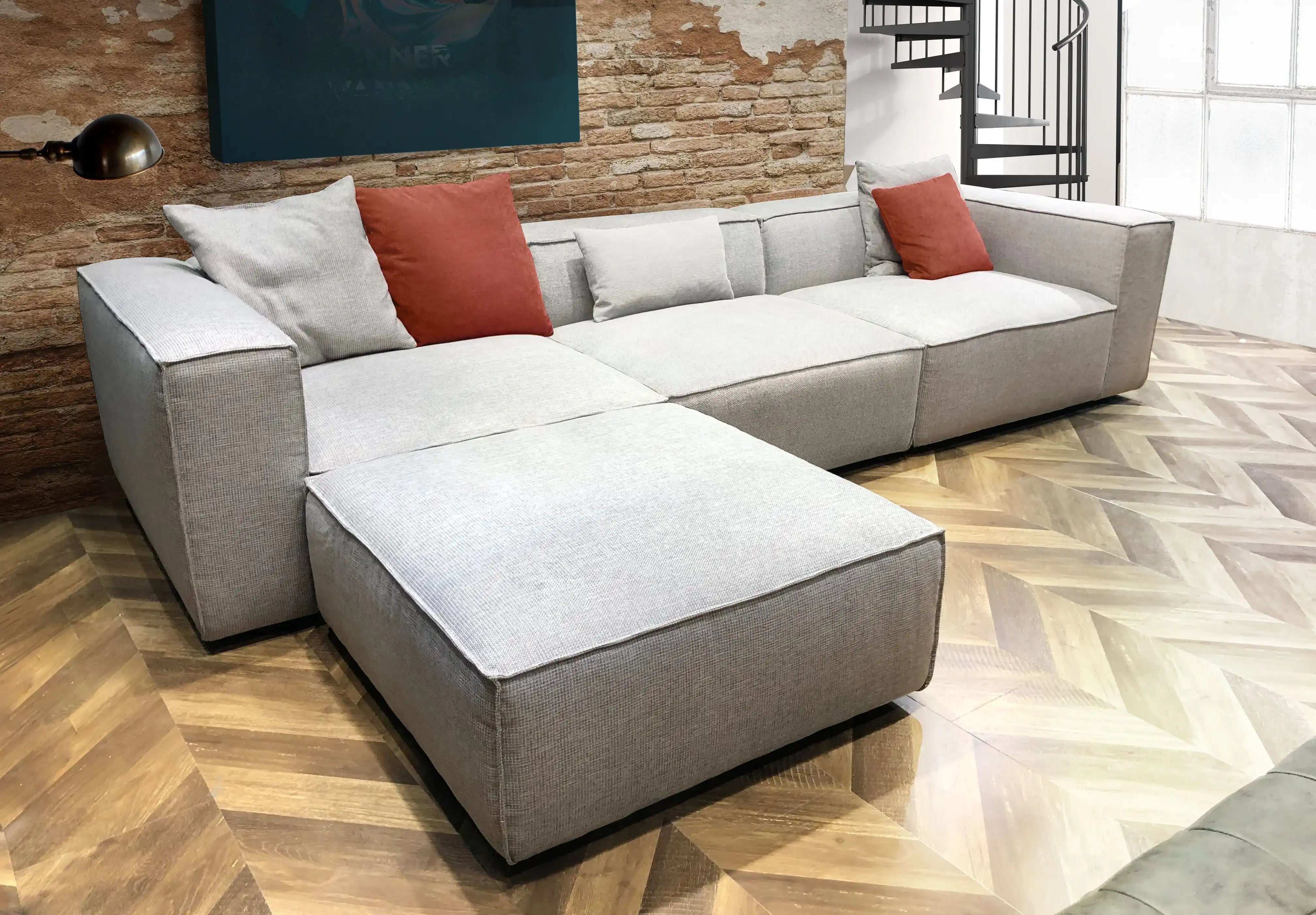 Vice Reversible 4 Piece Sectional – Barley Fabric