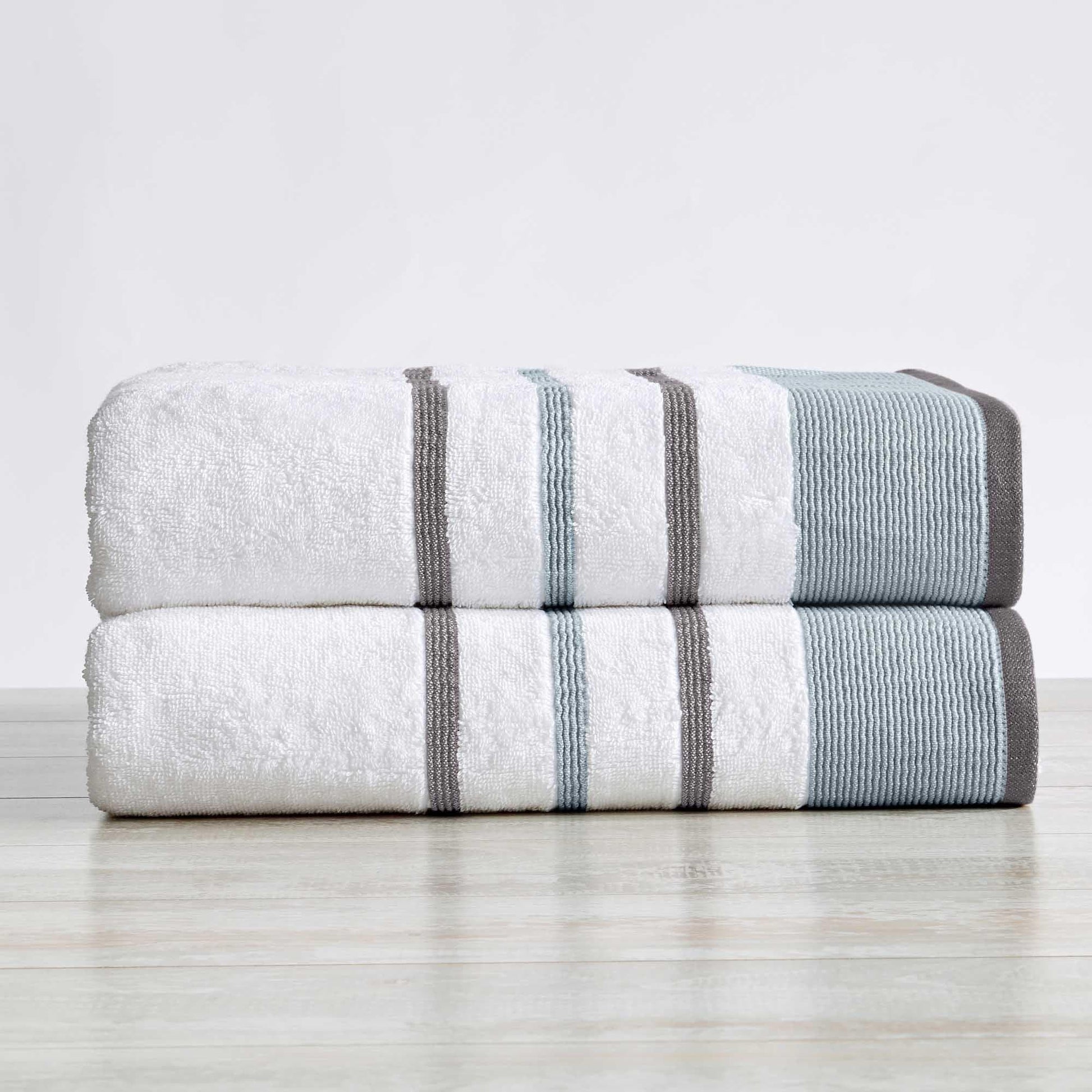Decorative Cotton Stripe Bath Towel Set - Noelle Collection - Best Buy Furniture