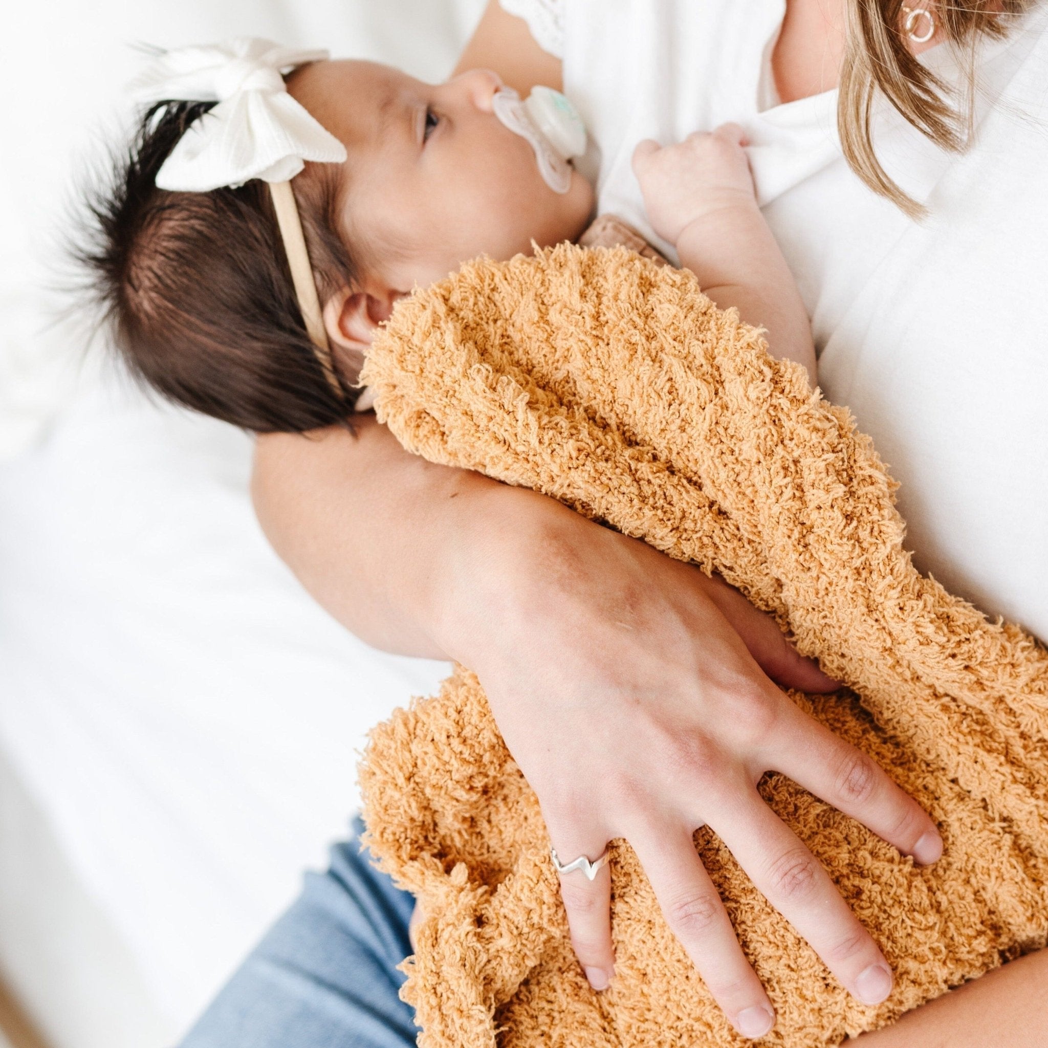 Ribbed Bamboni Mini Baby Blanket