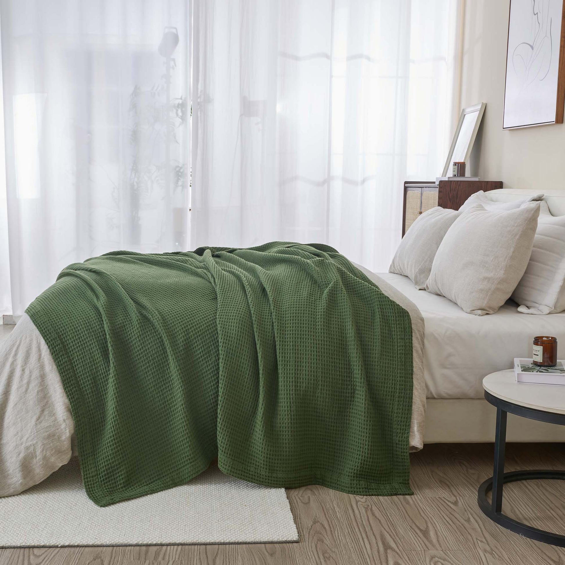 100% Cotton Waffle Weave Blanket - Mikala Collection - Best Buy Furniture