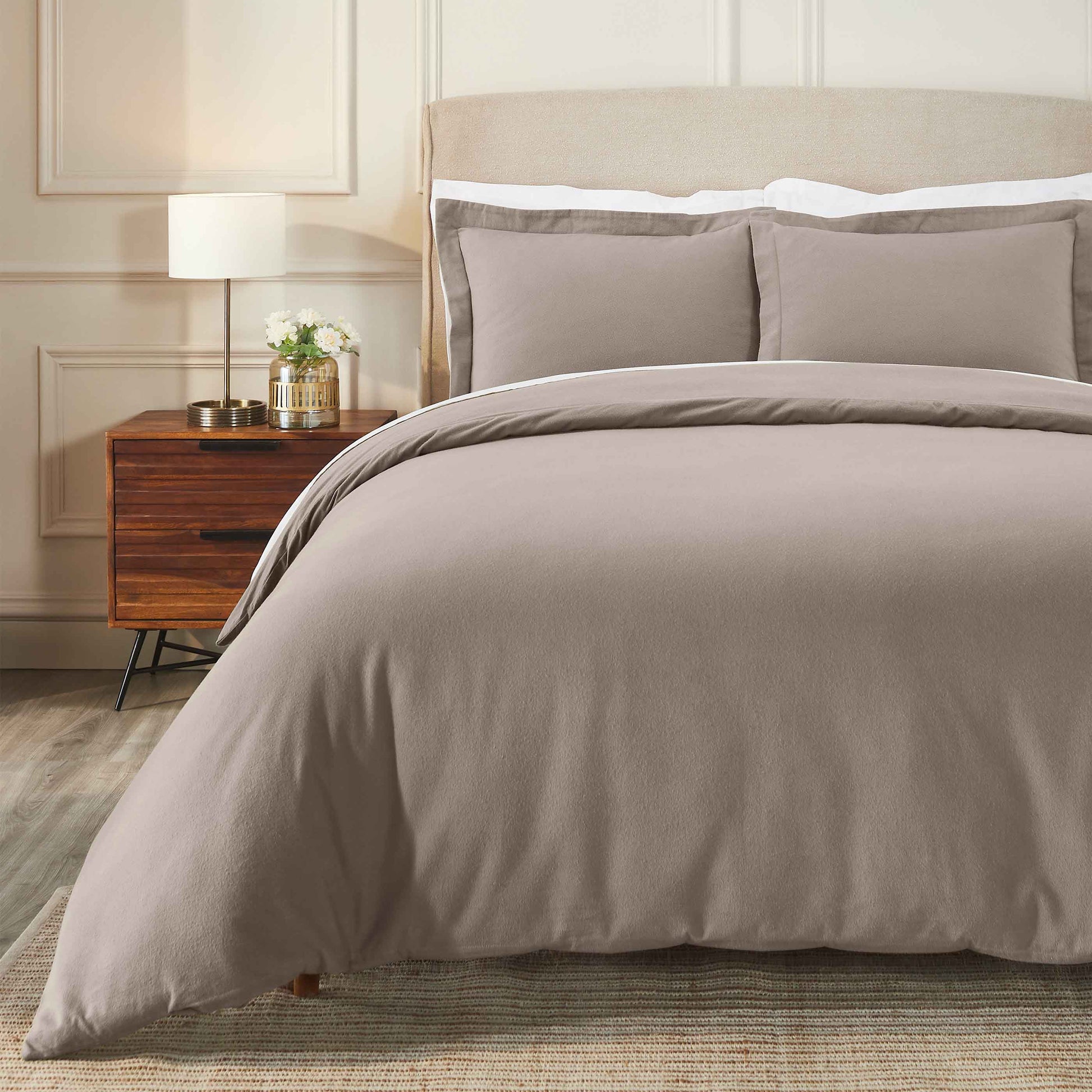 Rome Flannel Cotton Fuzzy Warm Solid Duvet Cover Set - Duvet Cover Set by Superior Brand