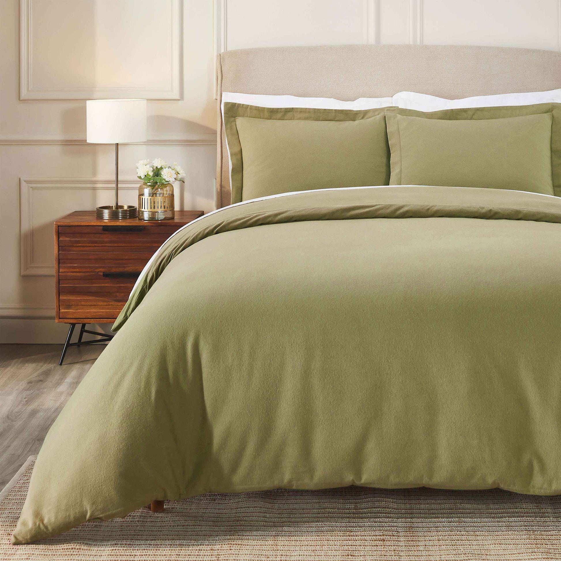 Rome Flannel Cotton Fuzzy Warm Solid Duvet Cover Set - Duvet Cover Set by Superior Brand