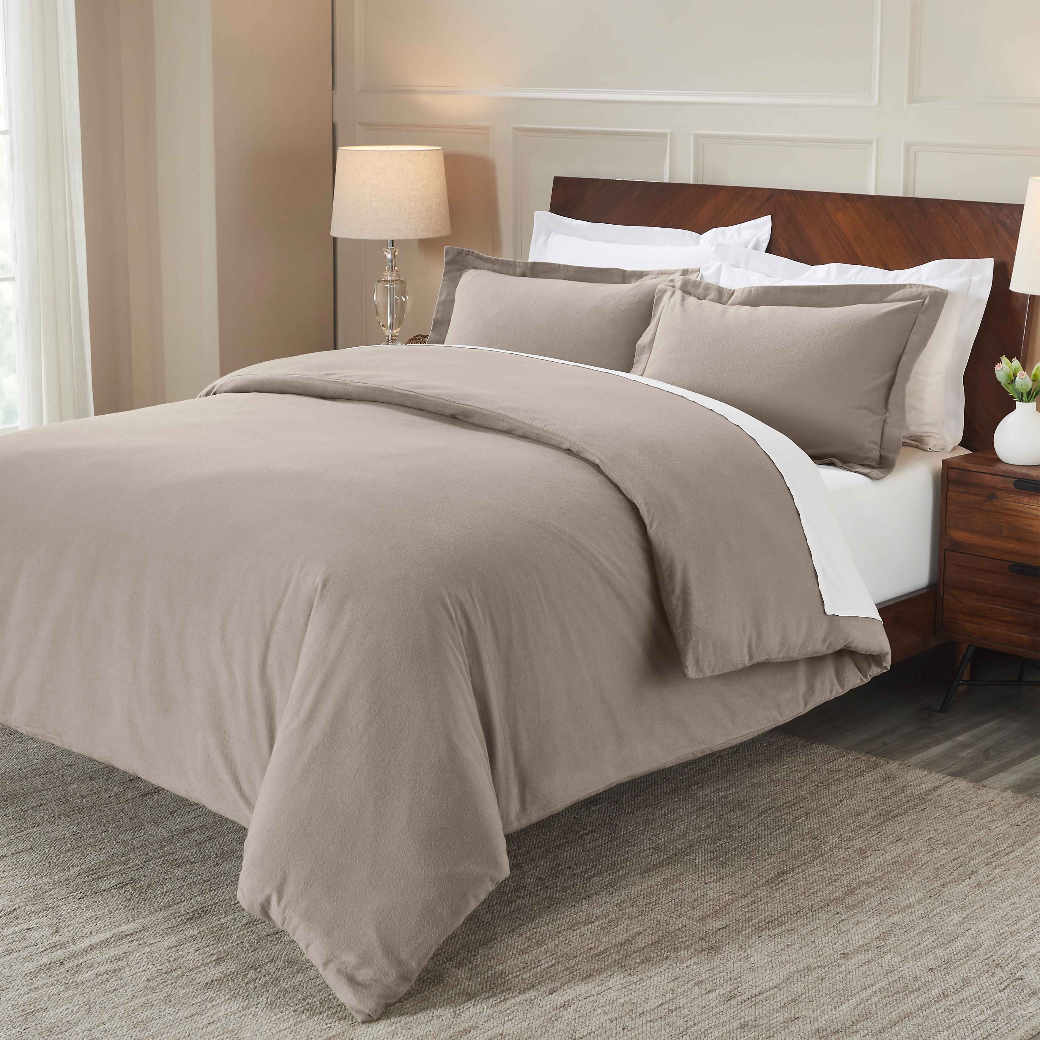 Rome Flannel Cotton Fuzzy Warm Solid Duvet Cover Set - Duvet Cover Set by Superior Brand