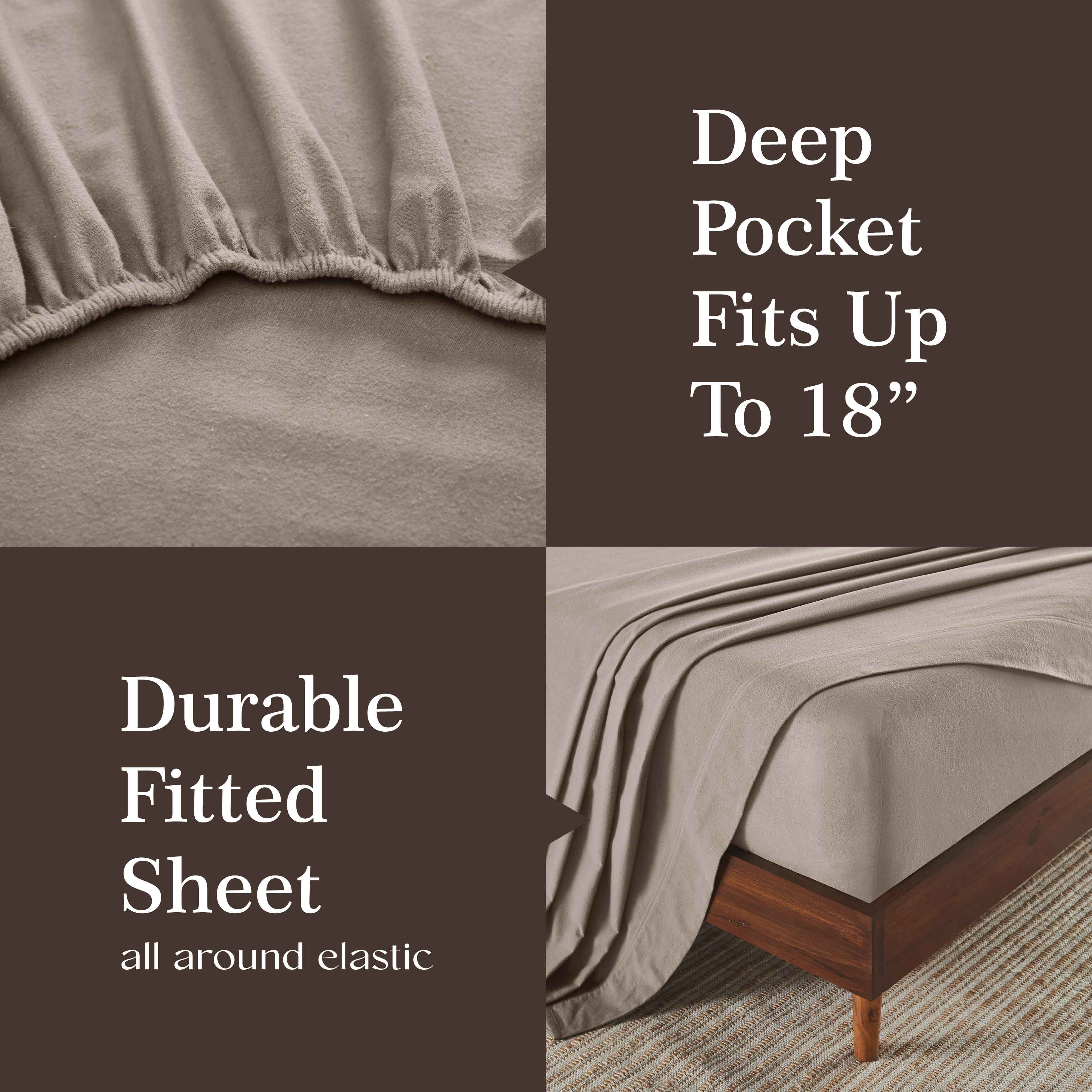 100% Cotton Flannel Sheet Set Solid Deep Pocket Fuzzy Warm Rome - Sheet Set by Superior Brand