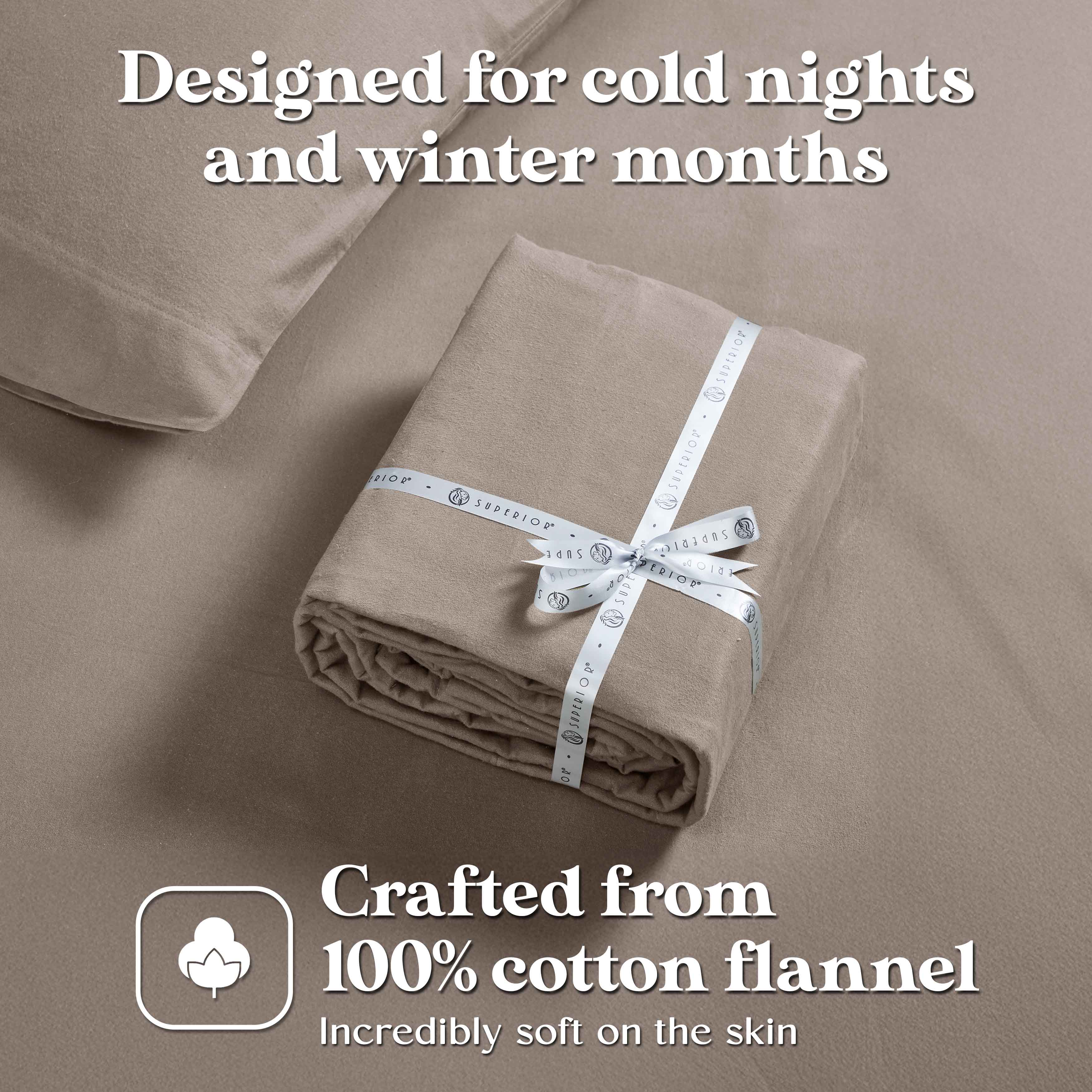 100% Cotton Flannel Sheet Set Solid Deep Pocket Fuzzy Warm Rome - Sheet Set by Superior Brand