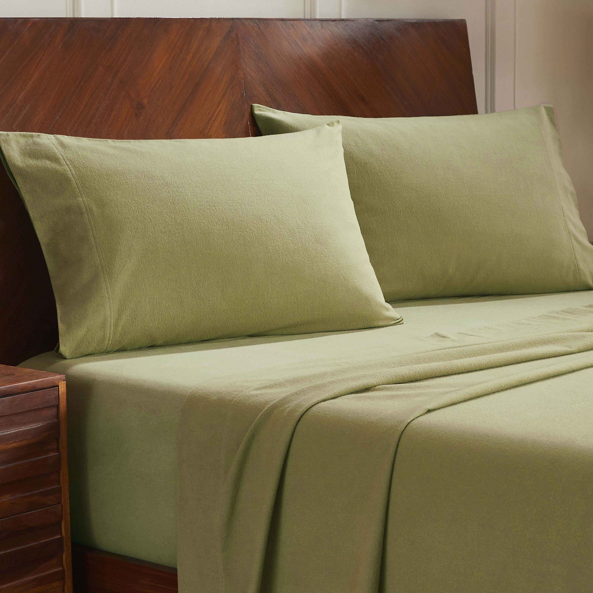 Rome Flannel Cotton Solid Fuzzy Pillowcases, Set of 2 - Pillowcases by Superior Brand