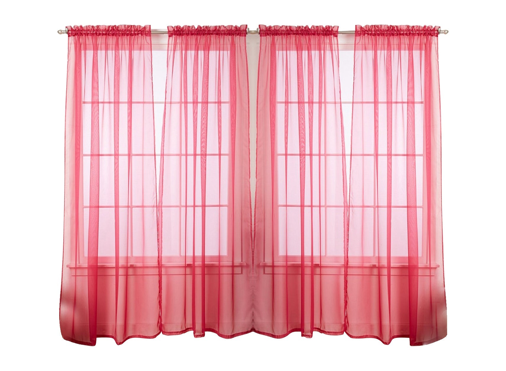 J&V TEXTILES 4-Pack Value: Solid Sheer Window Curtain Panels