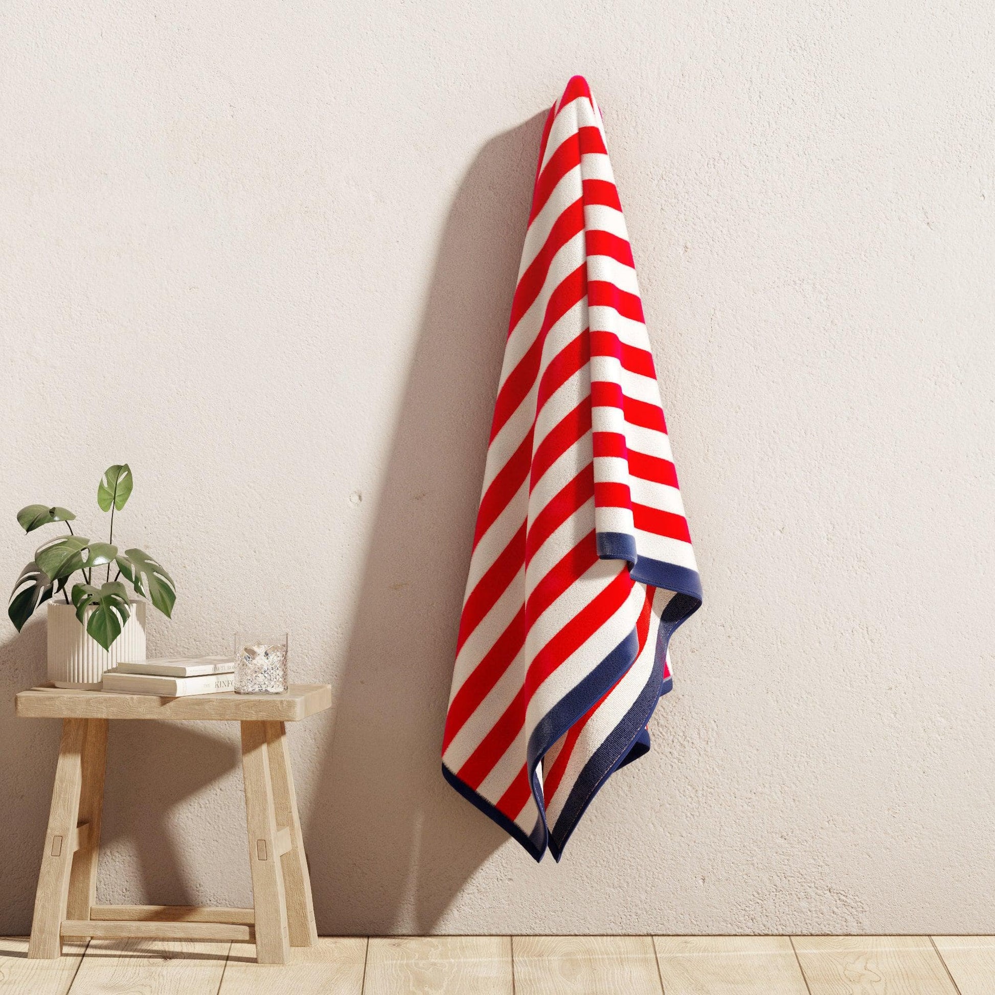 Oversized Striped Border Cabana Beach Towel - Santa Cruz - Best Buy Furniture
