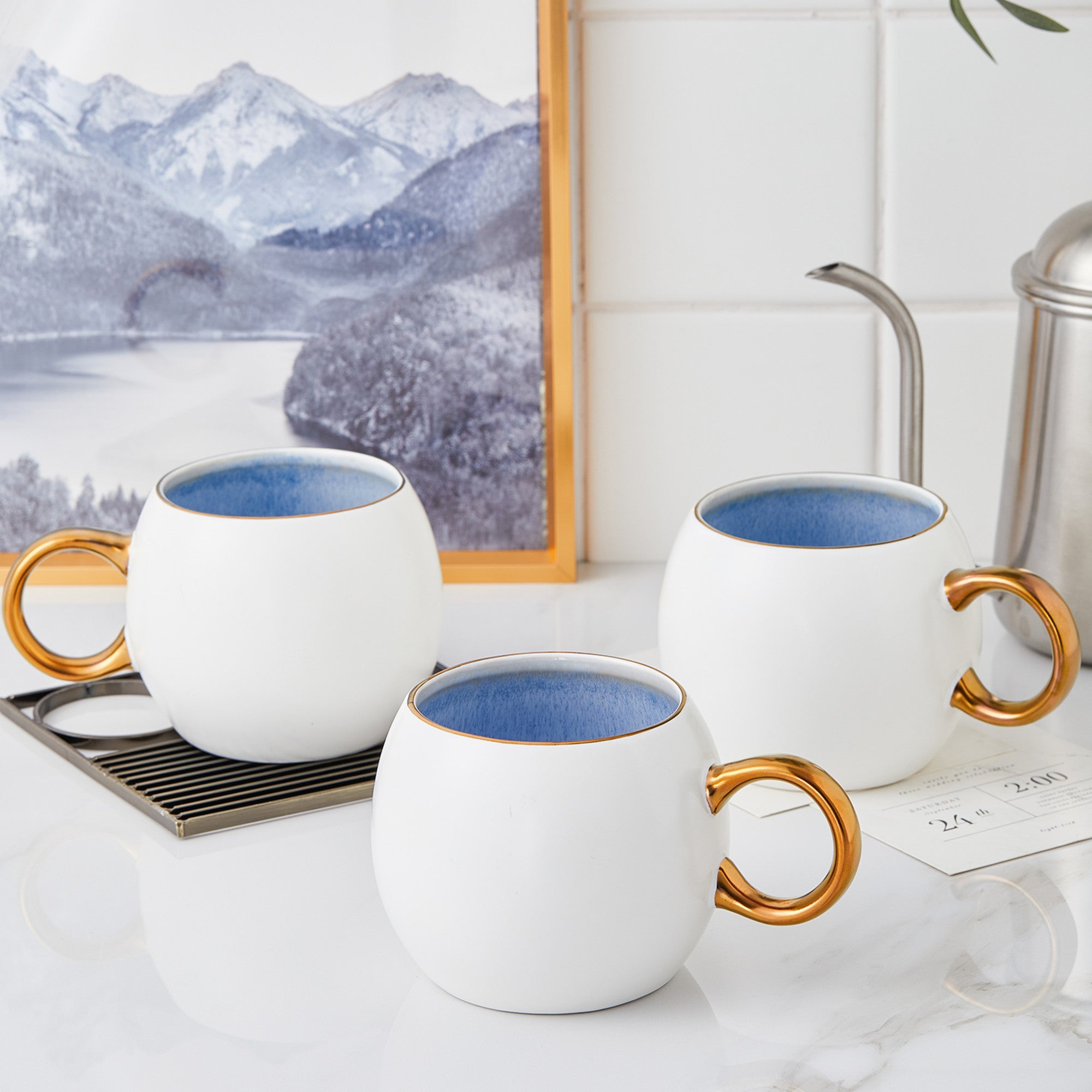 Josephine Porcelain Mug - Blue