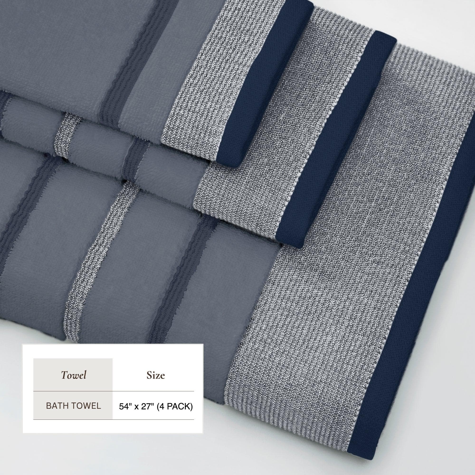 Decorative Cotton Stripe Bath Towel Set - Noelle Collection - Best Buy Furniture