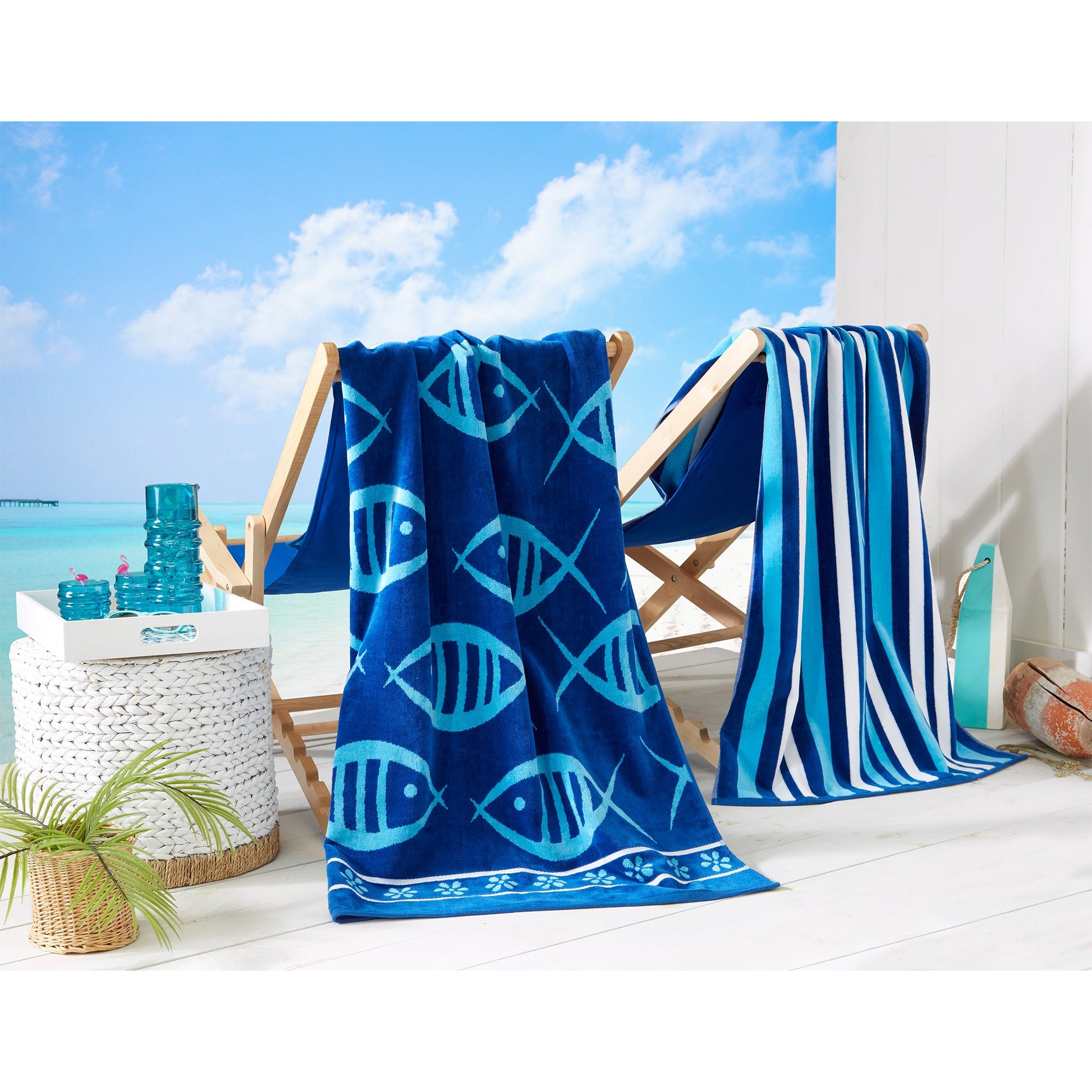 Cotton Velour Beach Towel - Maui Collection - Best Buy Furniture