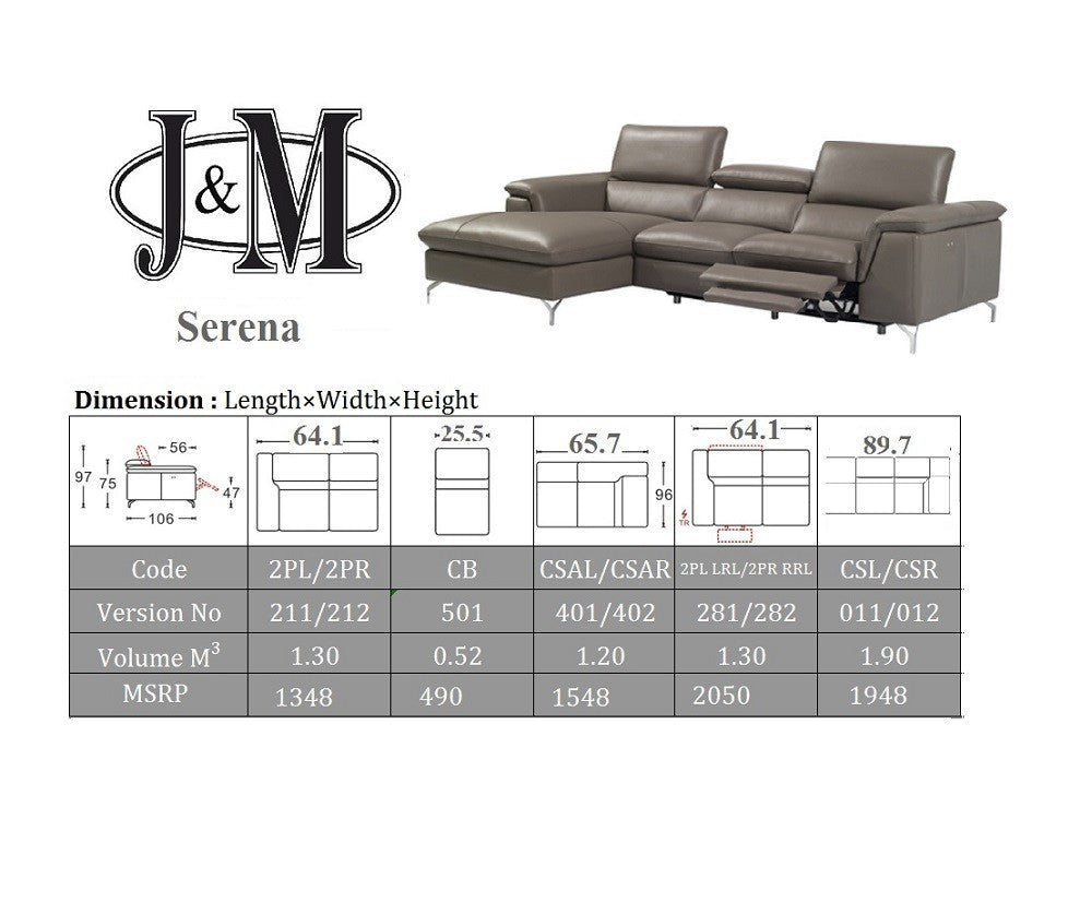 Serena Premium Leather Sectional J&M