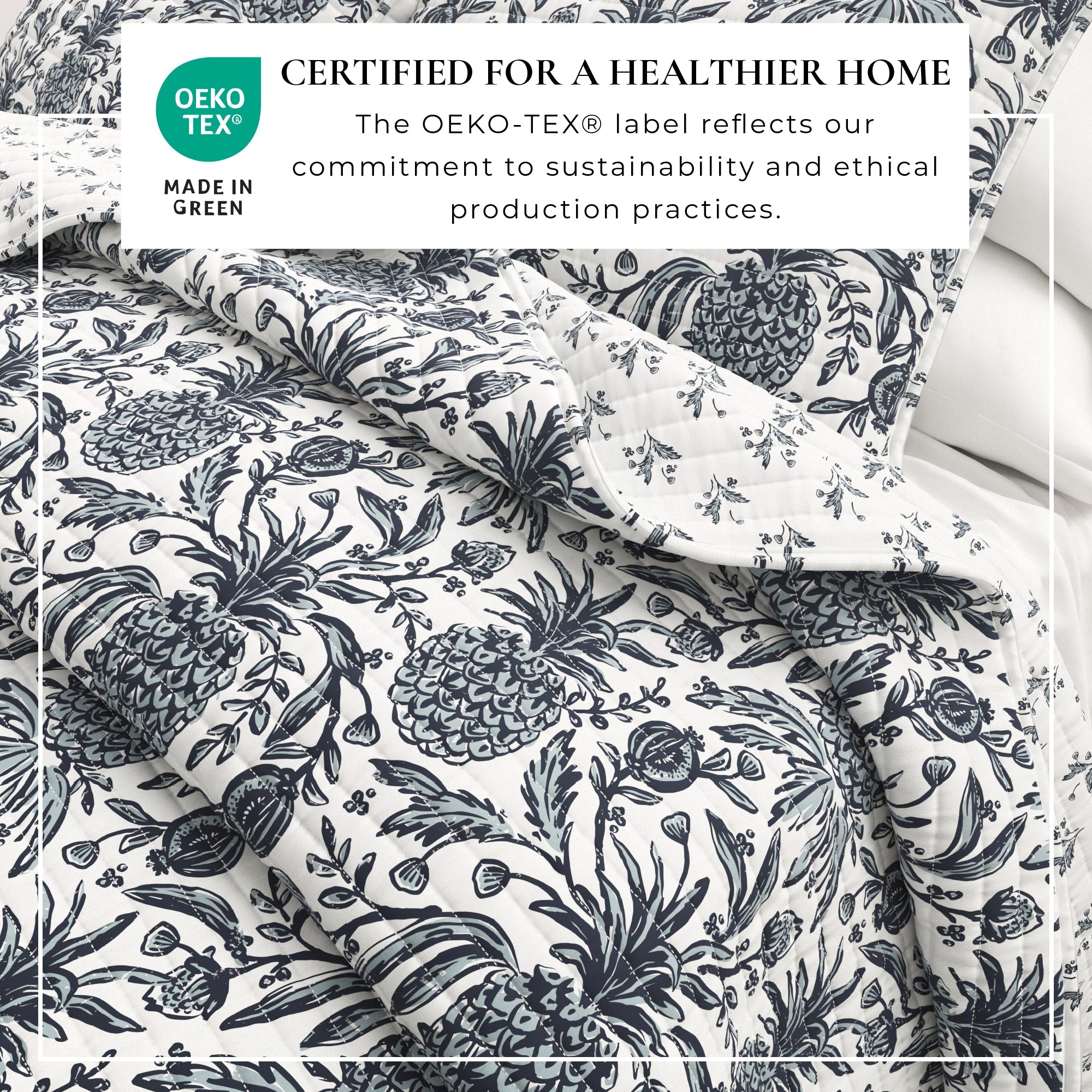 Coastal Printed Cotton Quilt Set - Bernice Collection - Best Buy Furniture