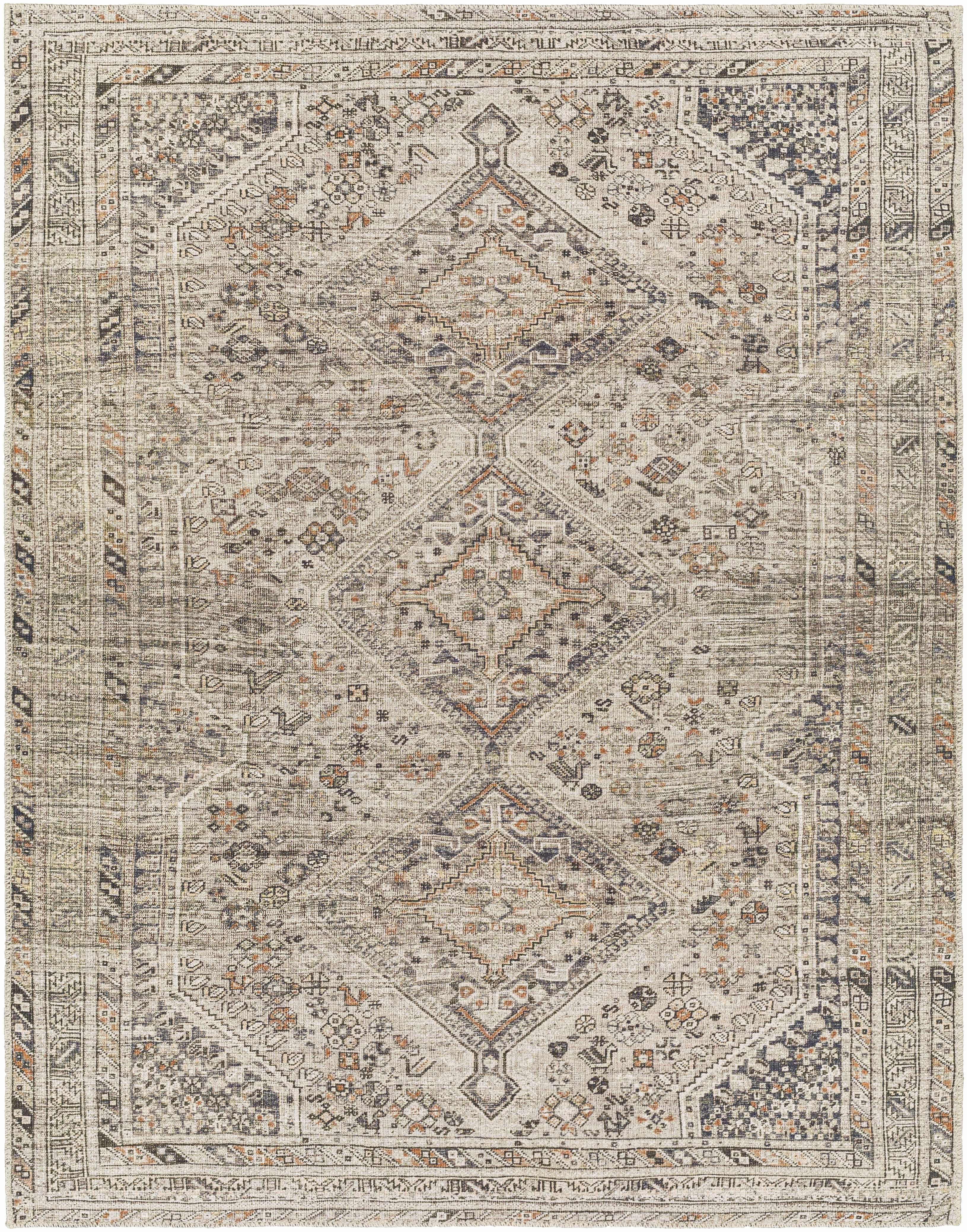 Barny Beige Flat Pile Washable Rug