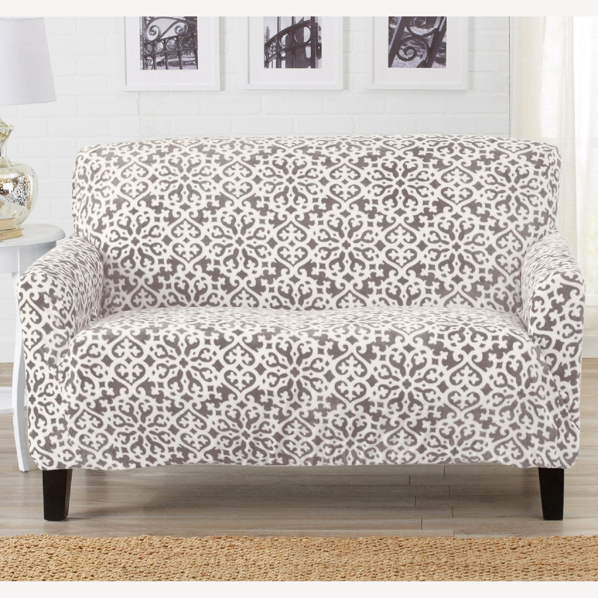 Velvet Stretch Slipcover - Gale Collection - Best Buy Furniture