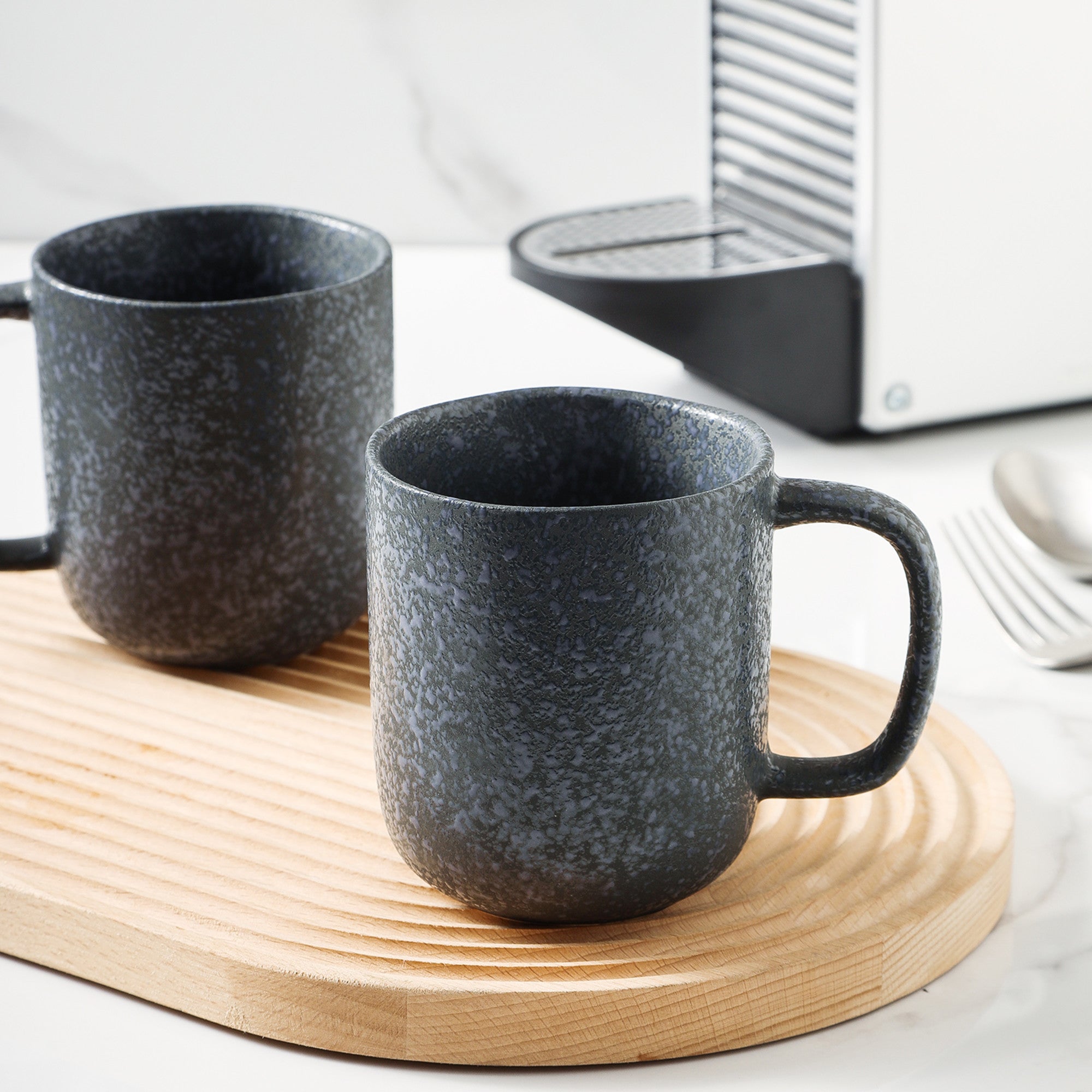 Tom Stoneware Mug - Gray And Blue Reflection