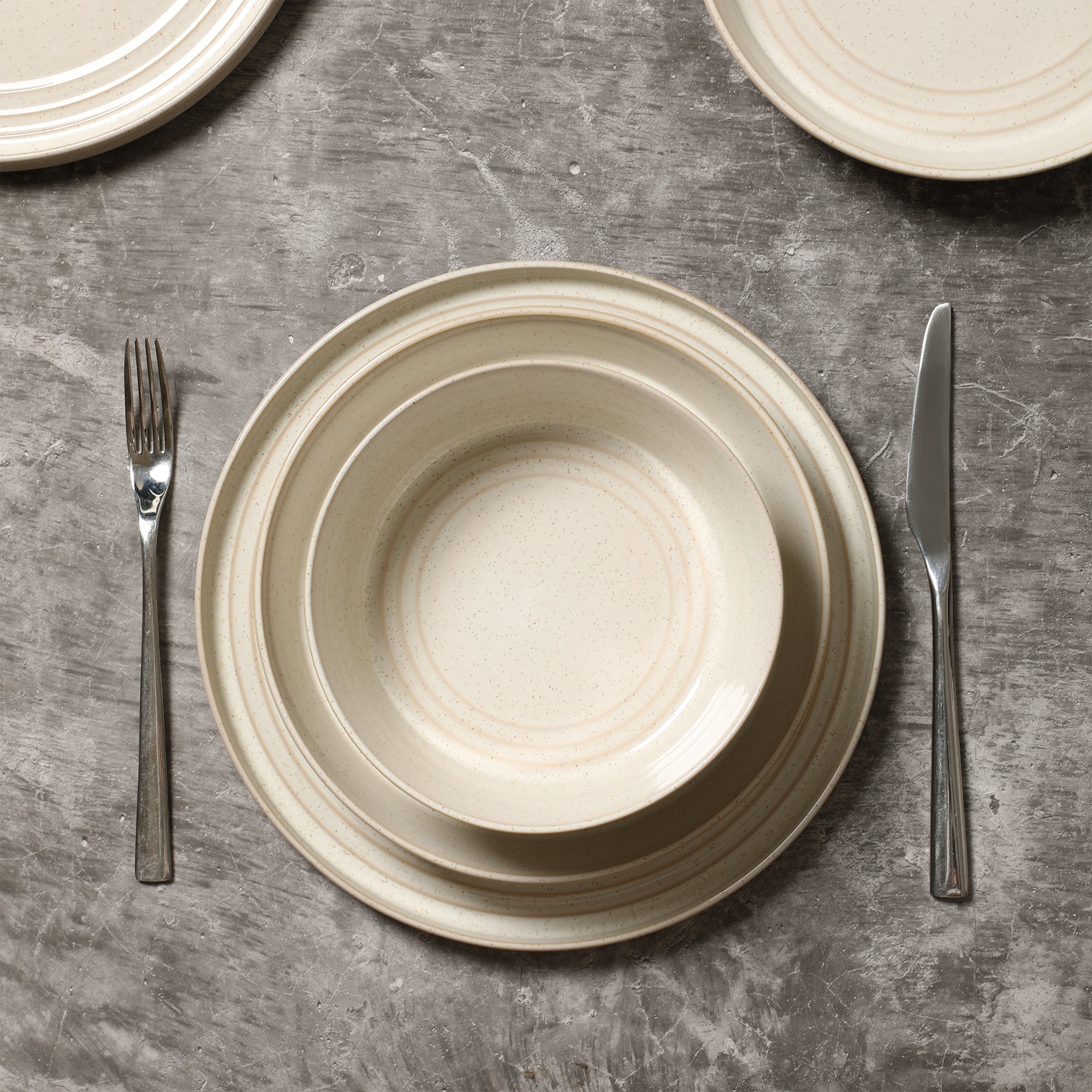 Claire Stoneware Dinner Plate Set - White