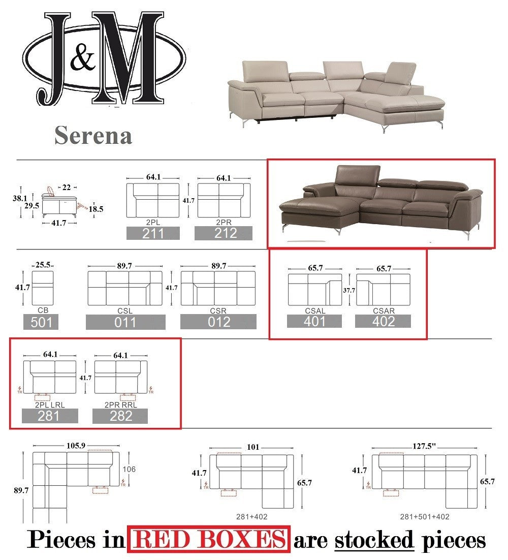 Serena Premium Leather Sectional J&M
