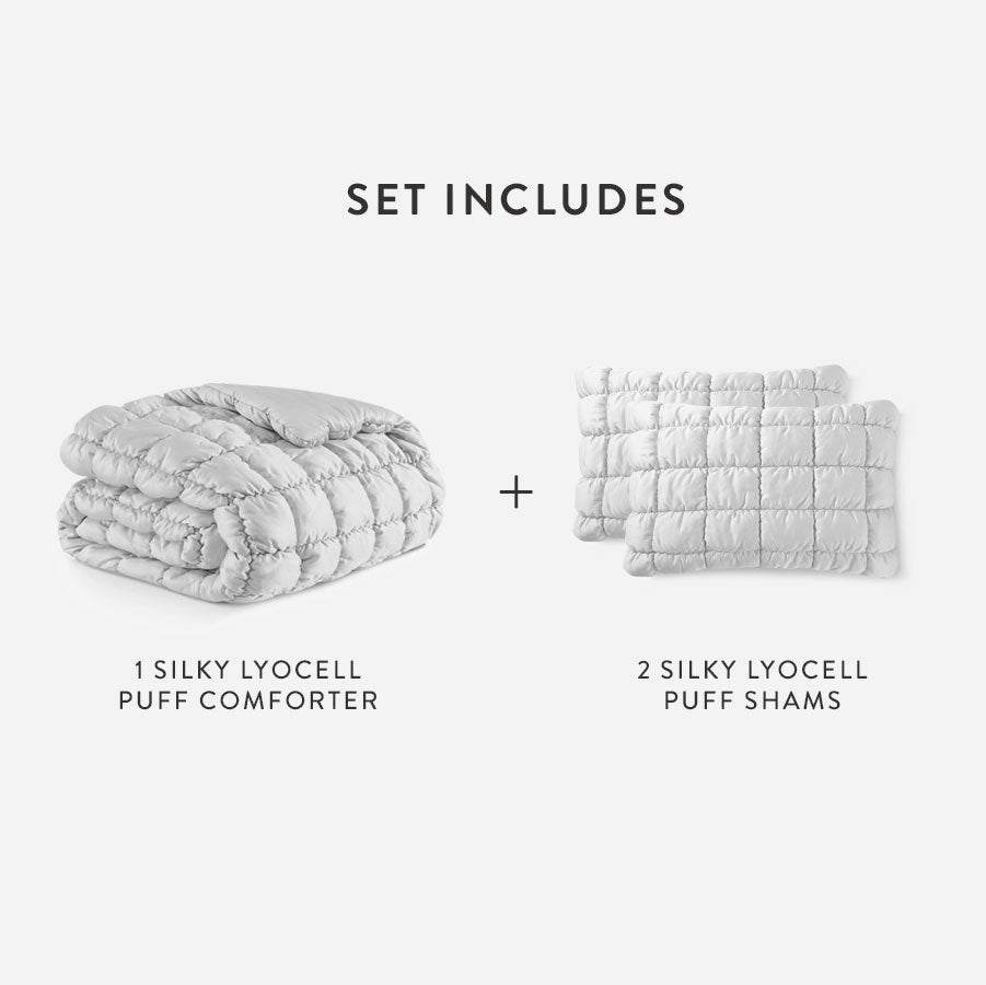 Silky Lyocell Puff Comforter Bundle