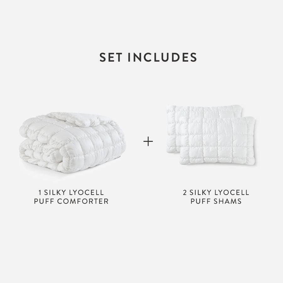 Silky Lyocell Puff Comforter Bundle