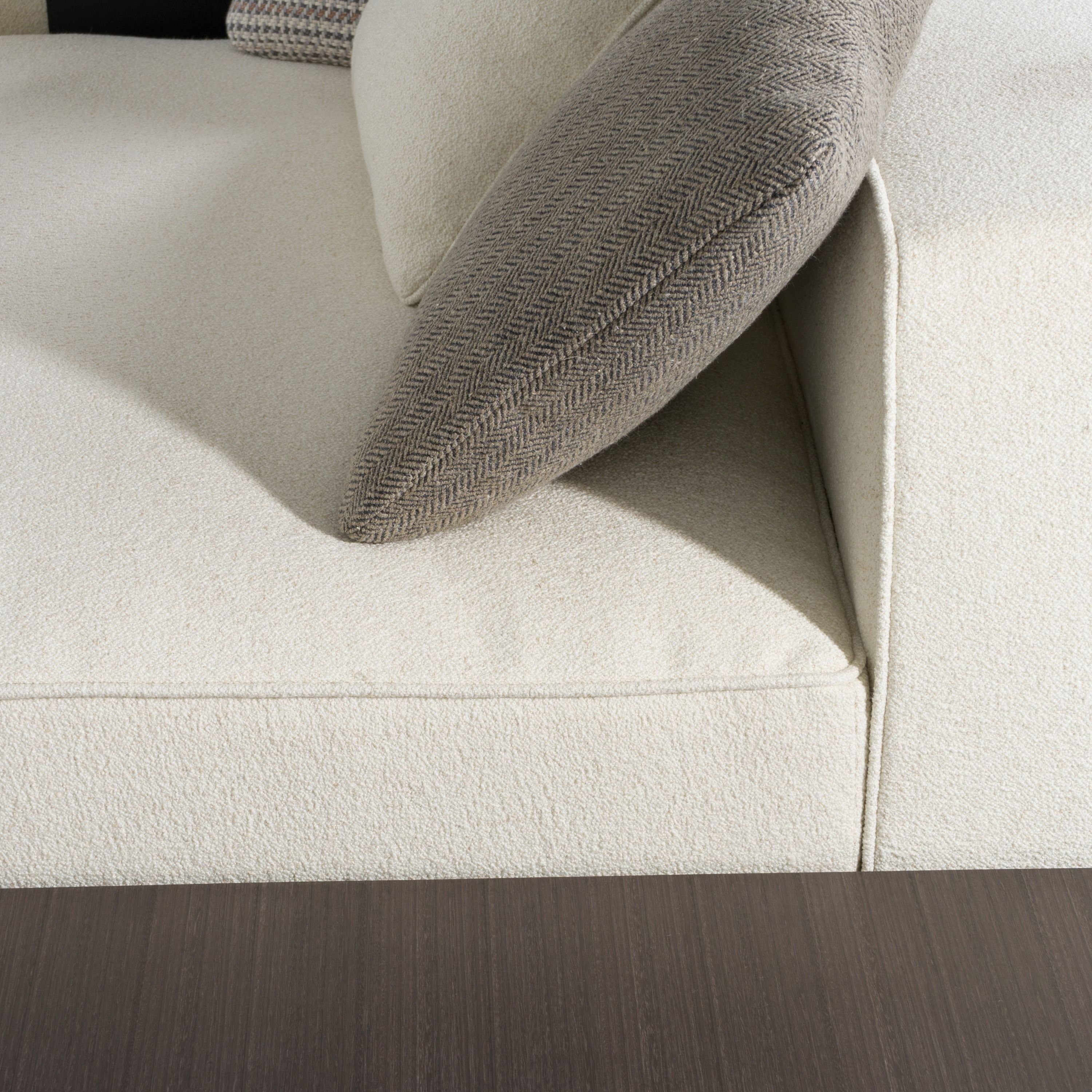 Lamod Siret - Modern Ivory Fabric Modular Sectional W/ Coffee Table