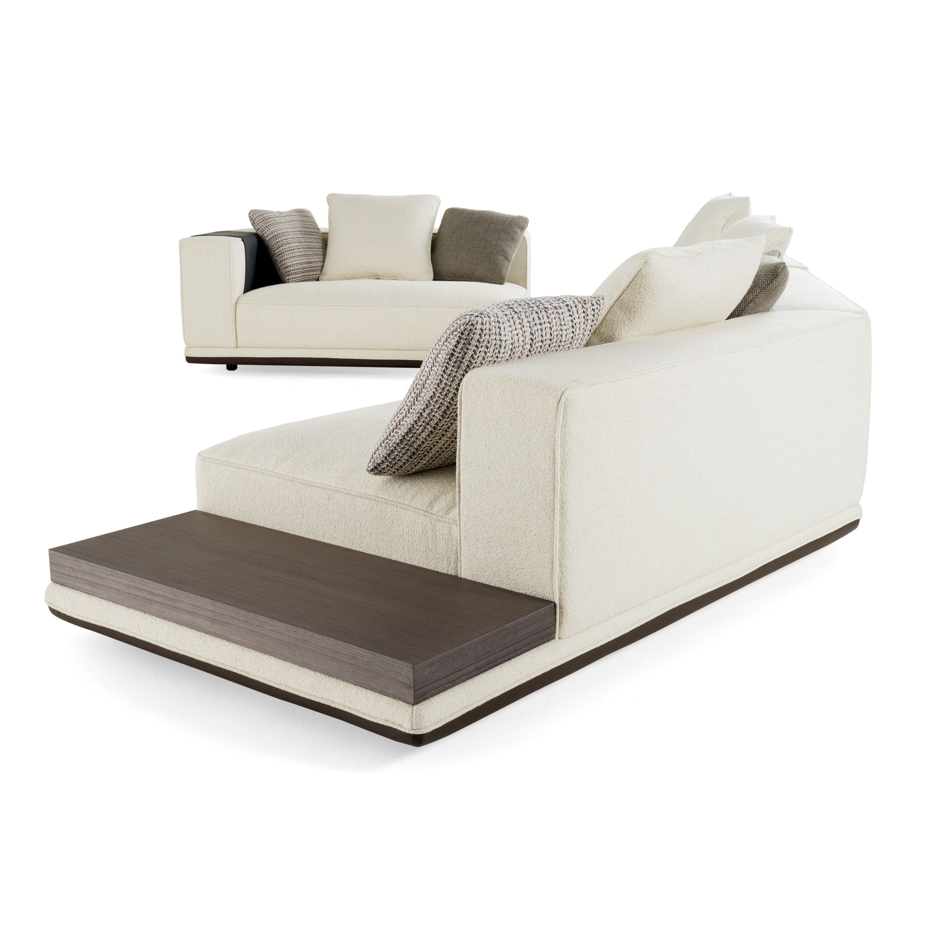Lamod Siret - Modern Ivory Fabric Modular Sectional W/ Coffee Table