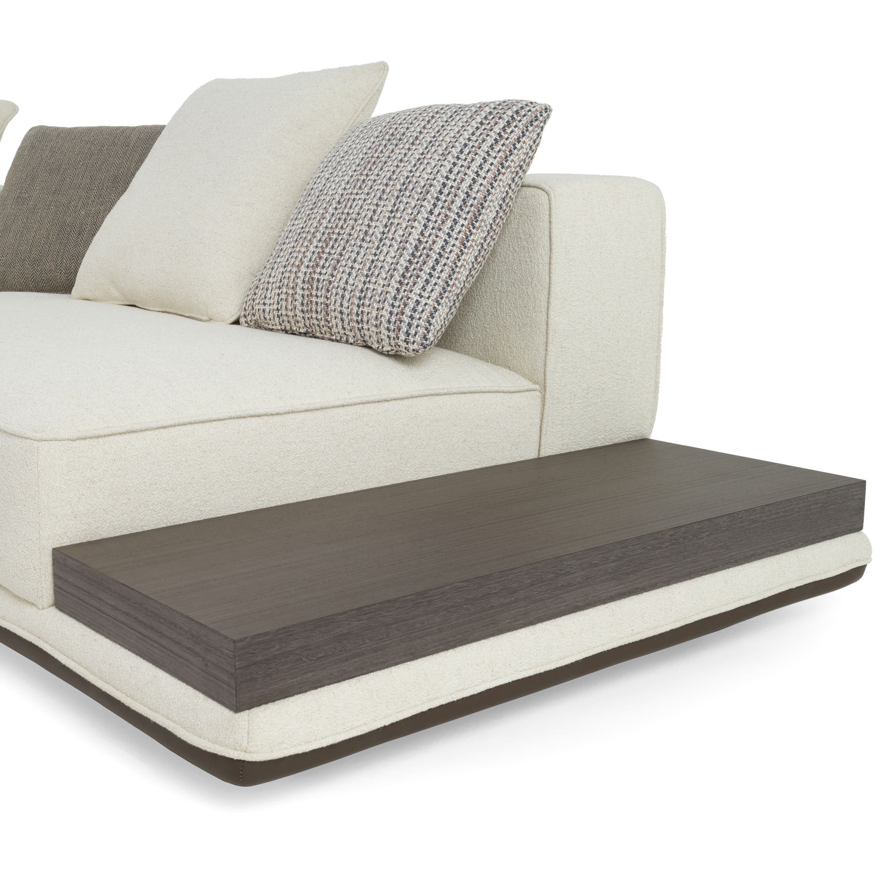 Lamod Siret - Modern Ivory Fabric Modular Sectional W/ Coffee Table