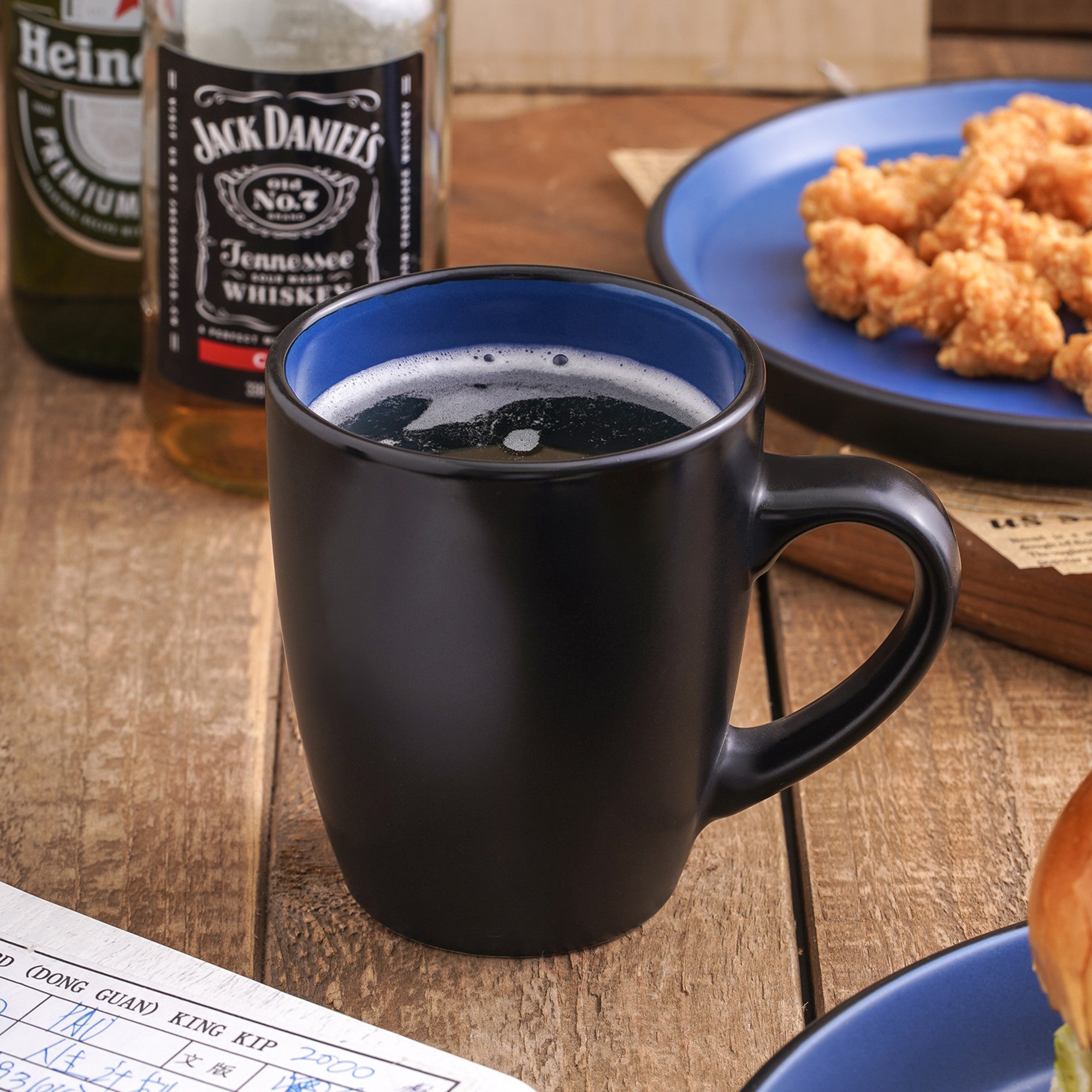 Albie Stoneware Mug - Blue And Black