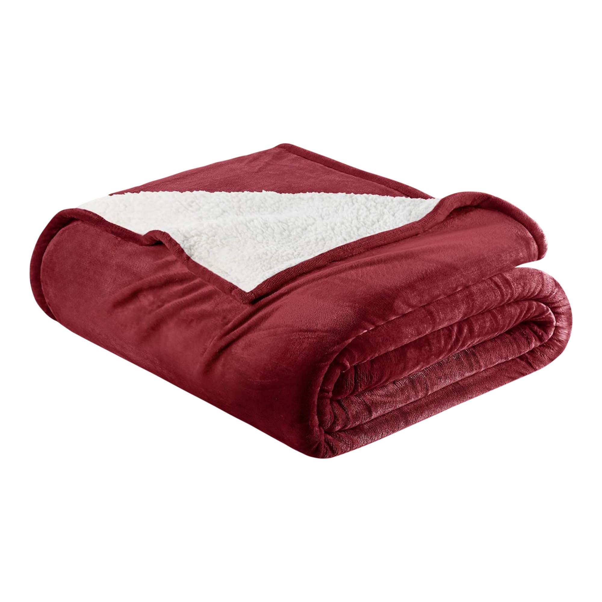 Velvet Plush Sherpa Bed Blanket - Sherpa Fleece Collection - Best Buy Furniture