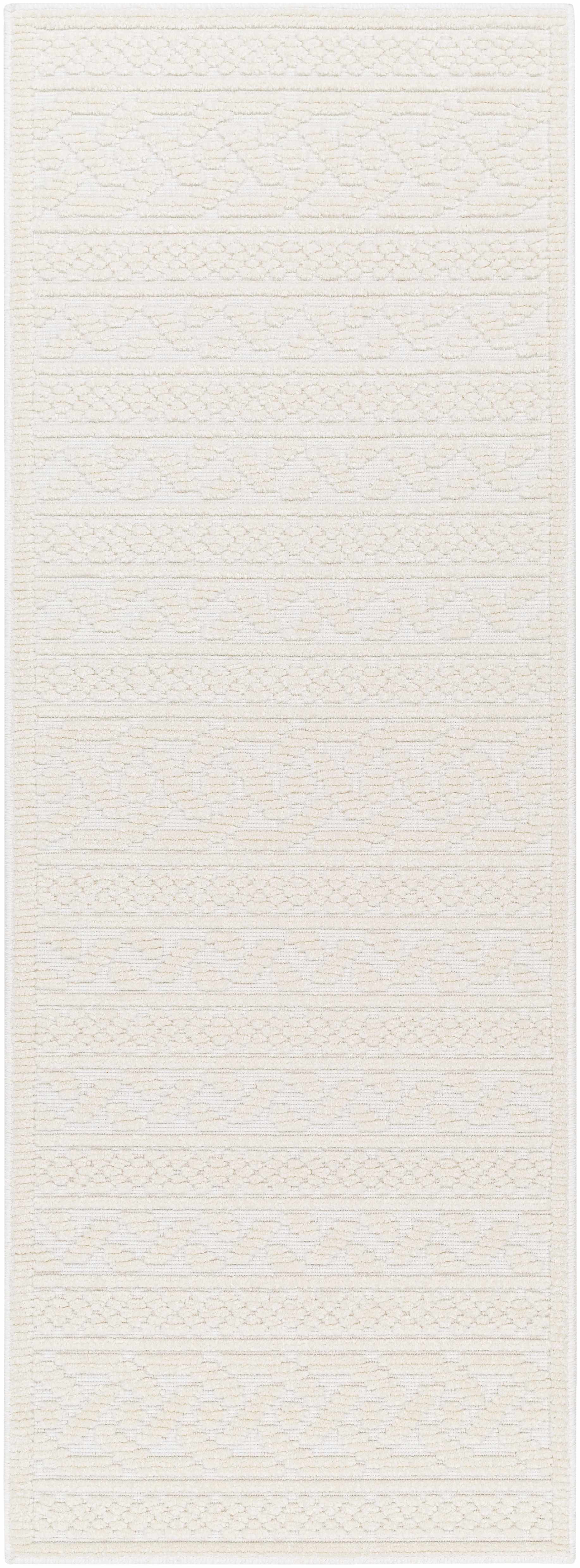 Fadey White 3D Washable Rug