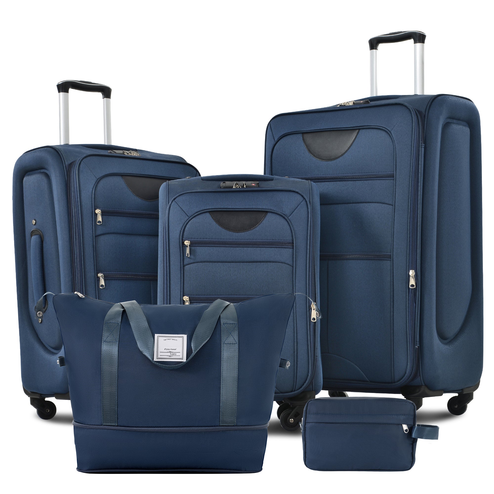 Softside Luggage Expandable 3 Piece Set Suitcase with Duffel Bag Upright Spinner Softshell Lightweight Luggage Travel Set - Tuesday Morning - Luggage Sets