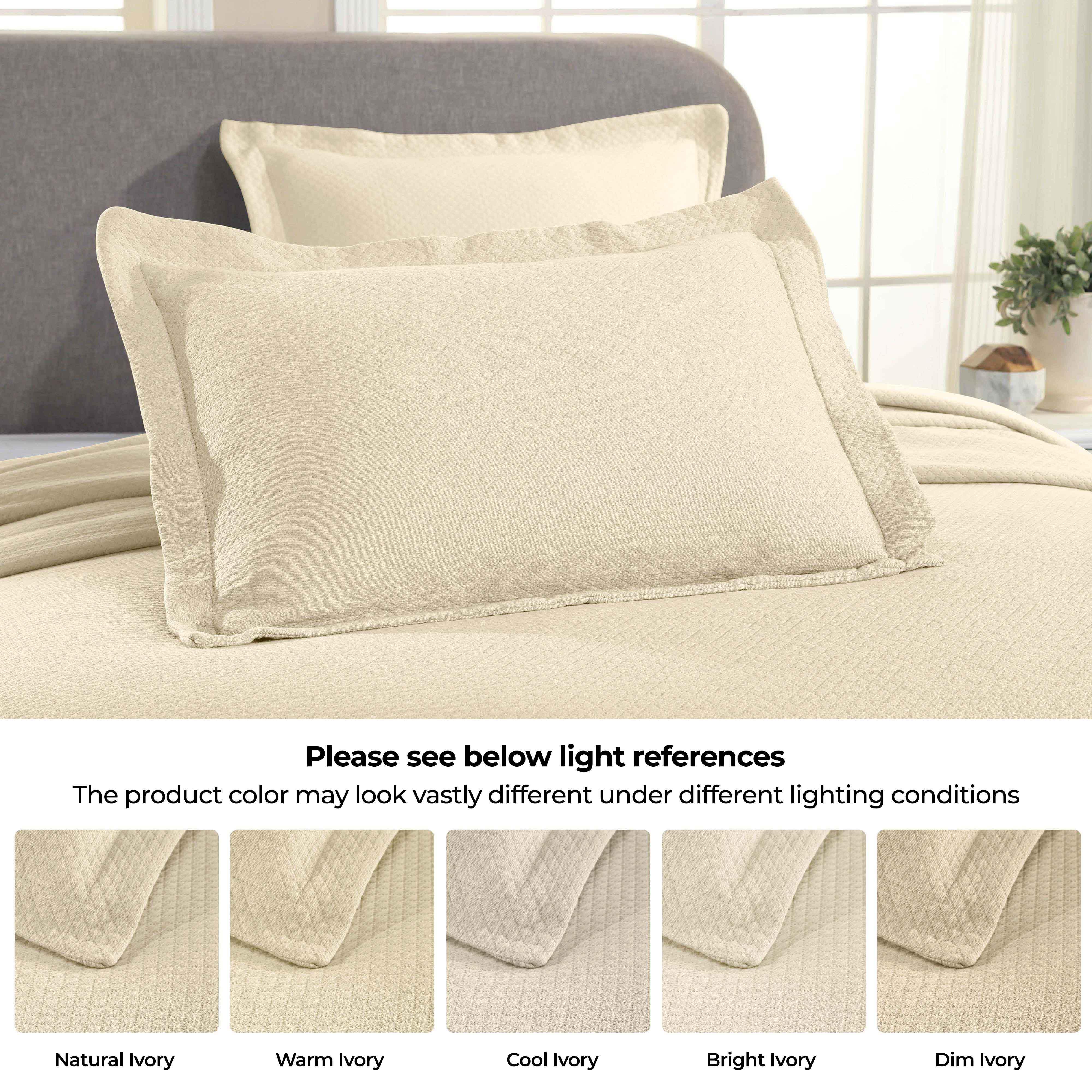 Solitaire Jacquard Matelassé Cotton Diamond Solitaire Bedspread Set - Bedspread by Superior Brand