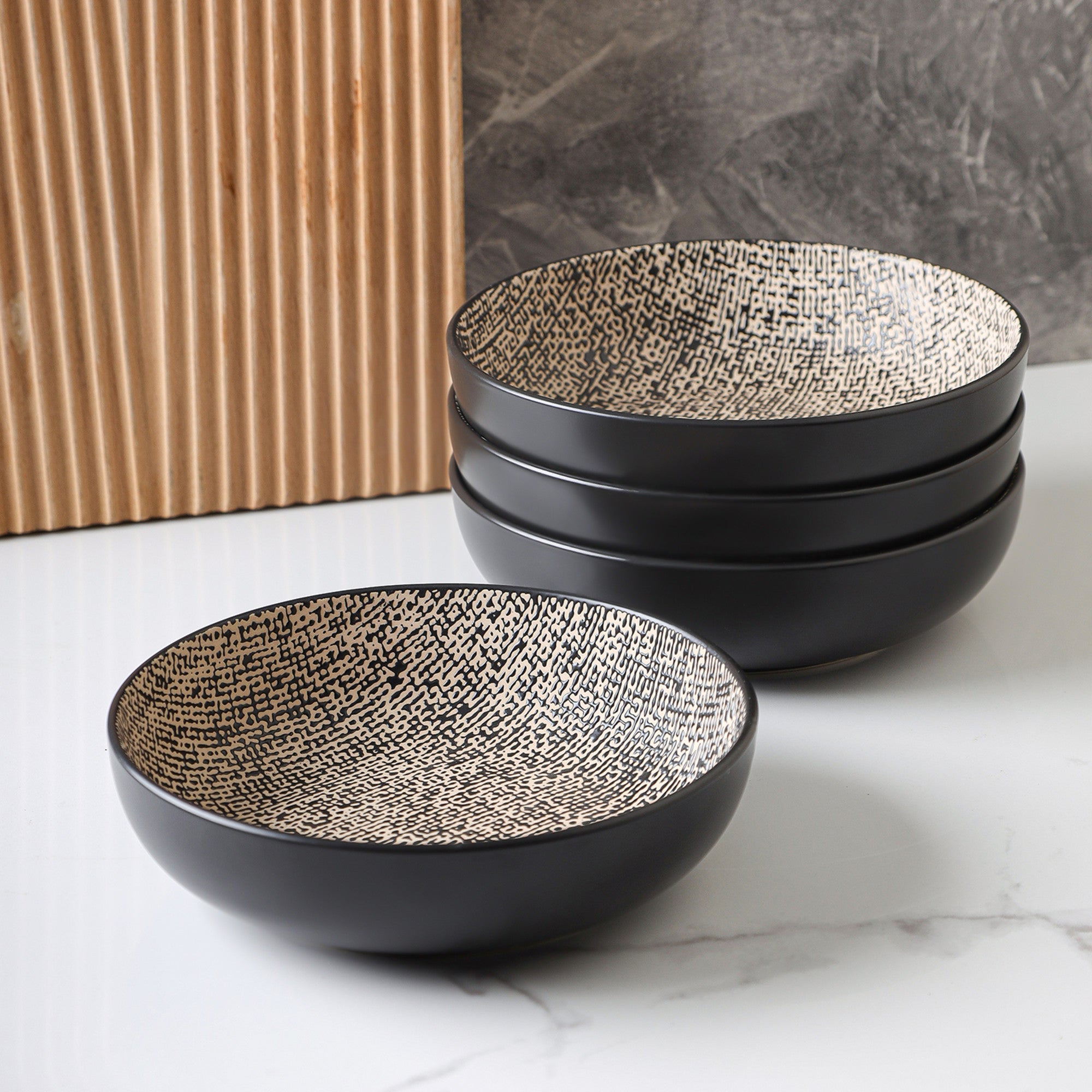 Sophie Stoneware Bowl - Brown And Black