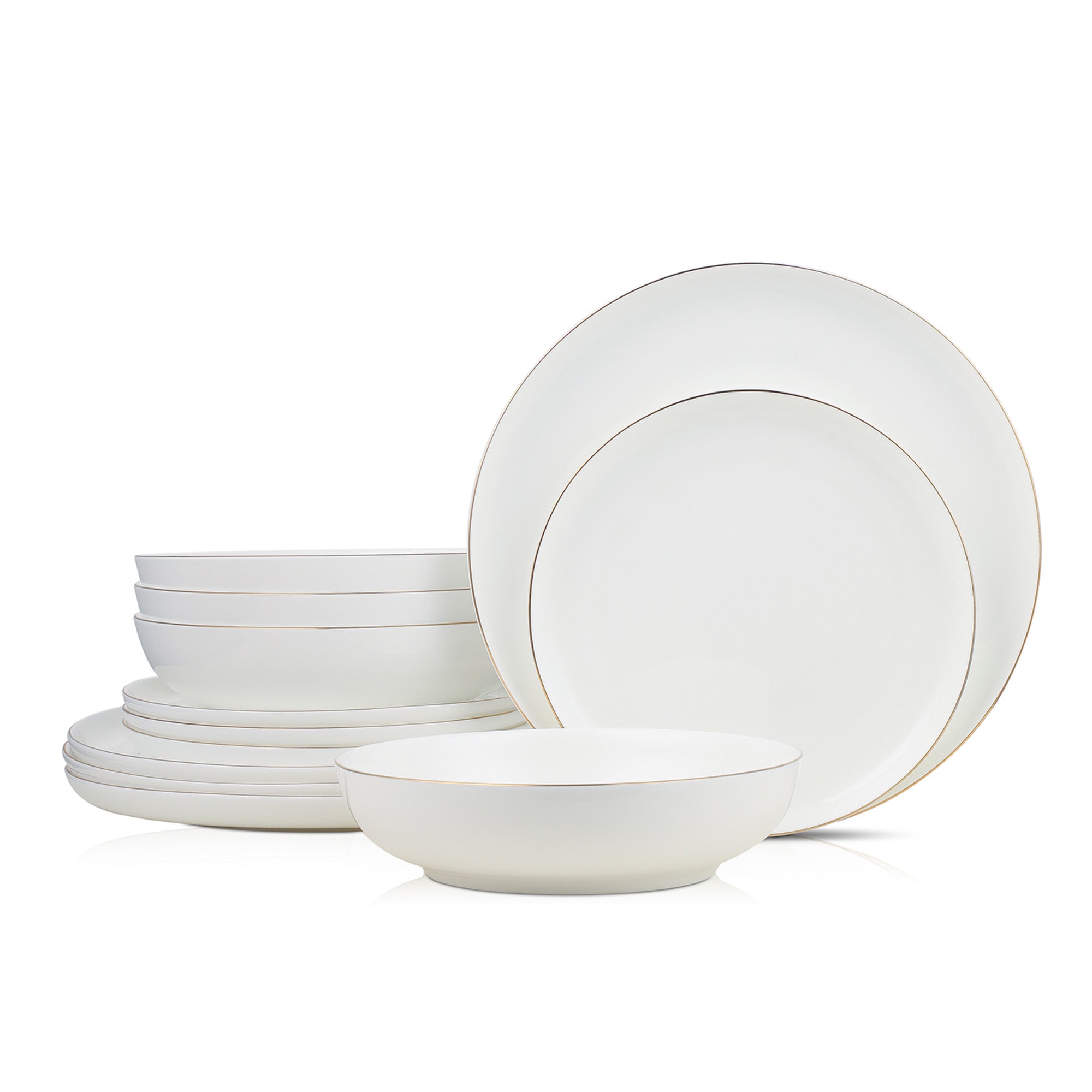 Gabrielle Bone China Dinnerware Set - White And Gold