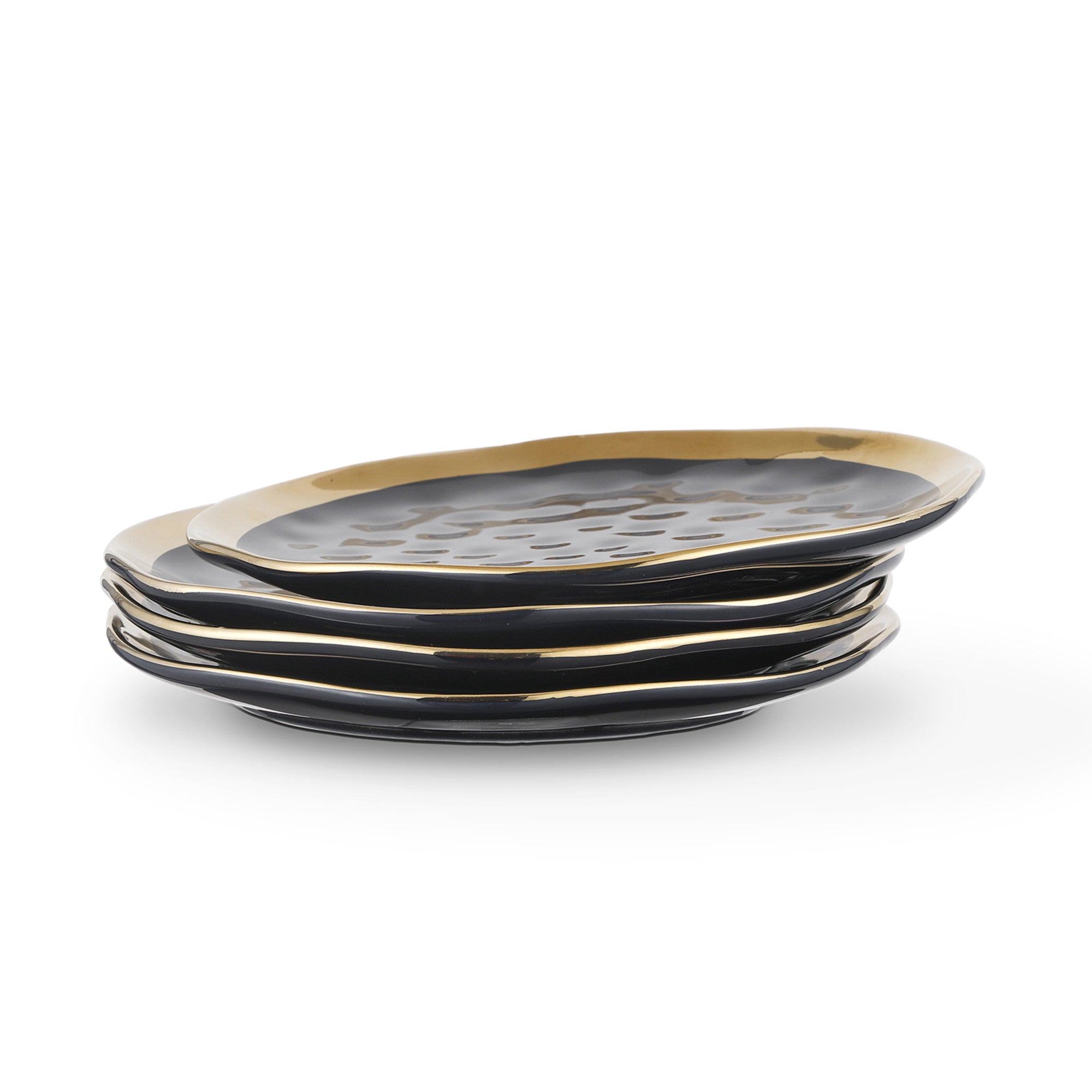 Florian Porcelain Salad Plate - Black