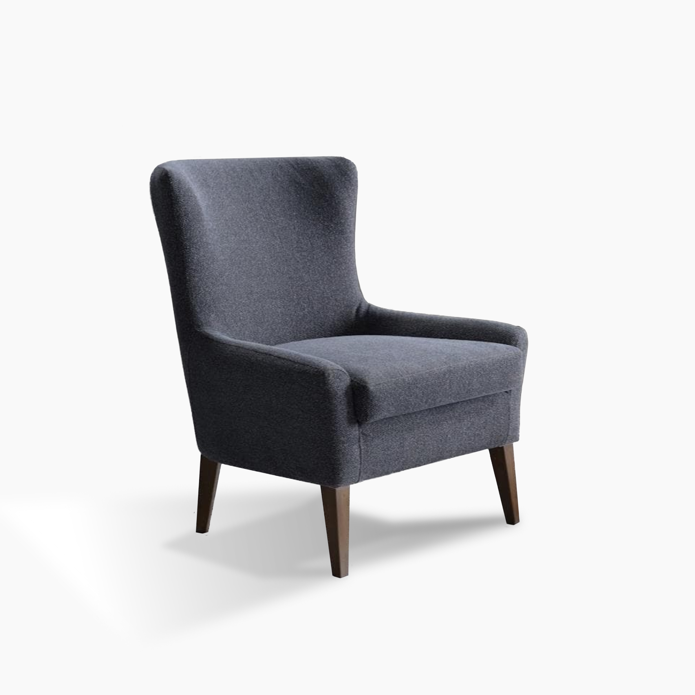 Stain-resistant Canyon accent chair in Revere Grey with cushioned seat and supportive tall back for modern home decor.