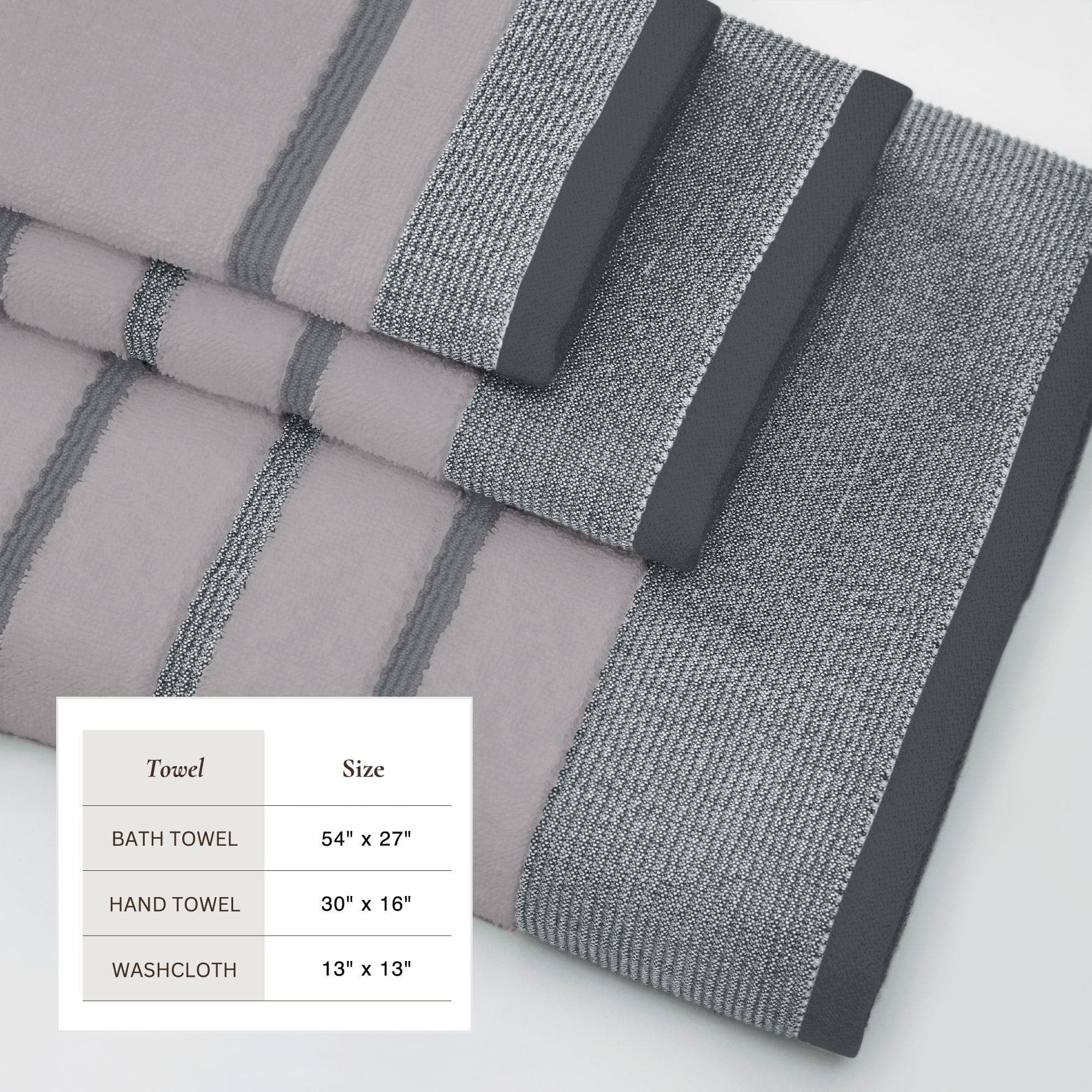 Decorative Cotton Stripe Bath Towel Set - Noelle Collection - Best Buy Furniture