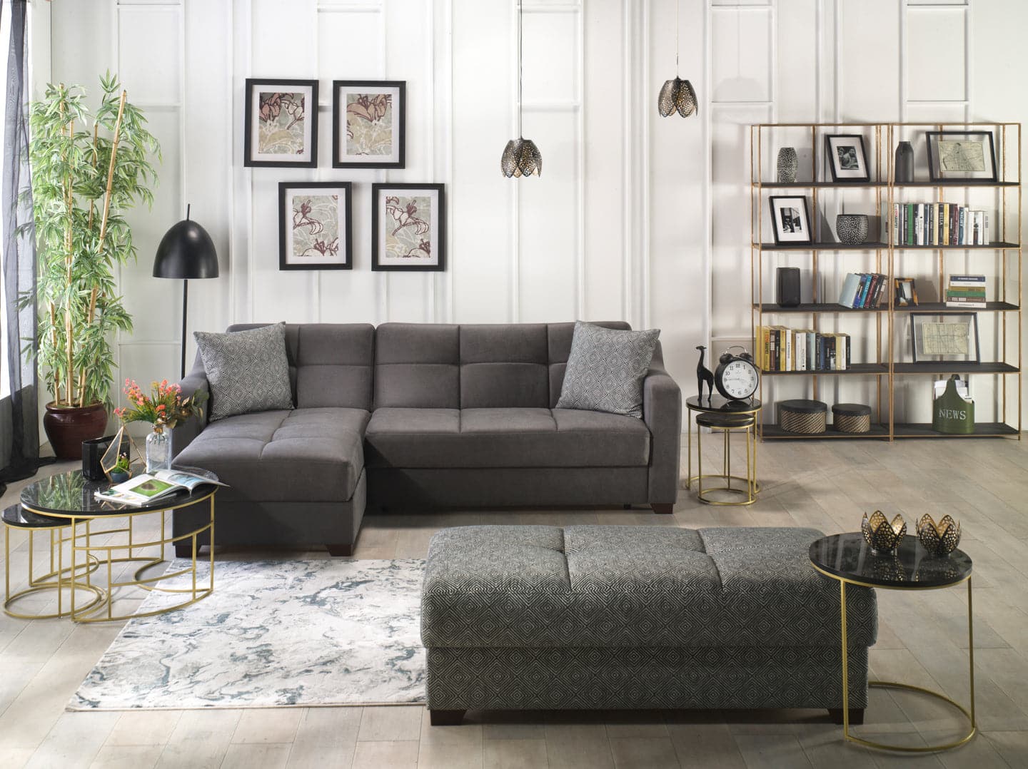 Stylish Tahoe Sectional with modular design and queen-sized sleeper bed