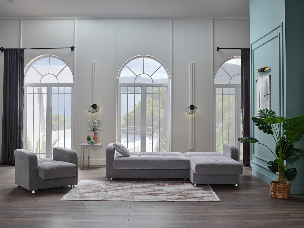 Stylish Vision sectional sofa with sleek chrome legs