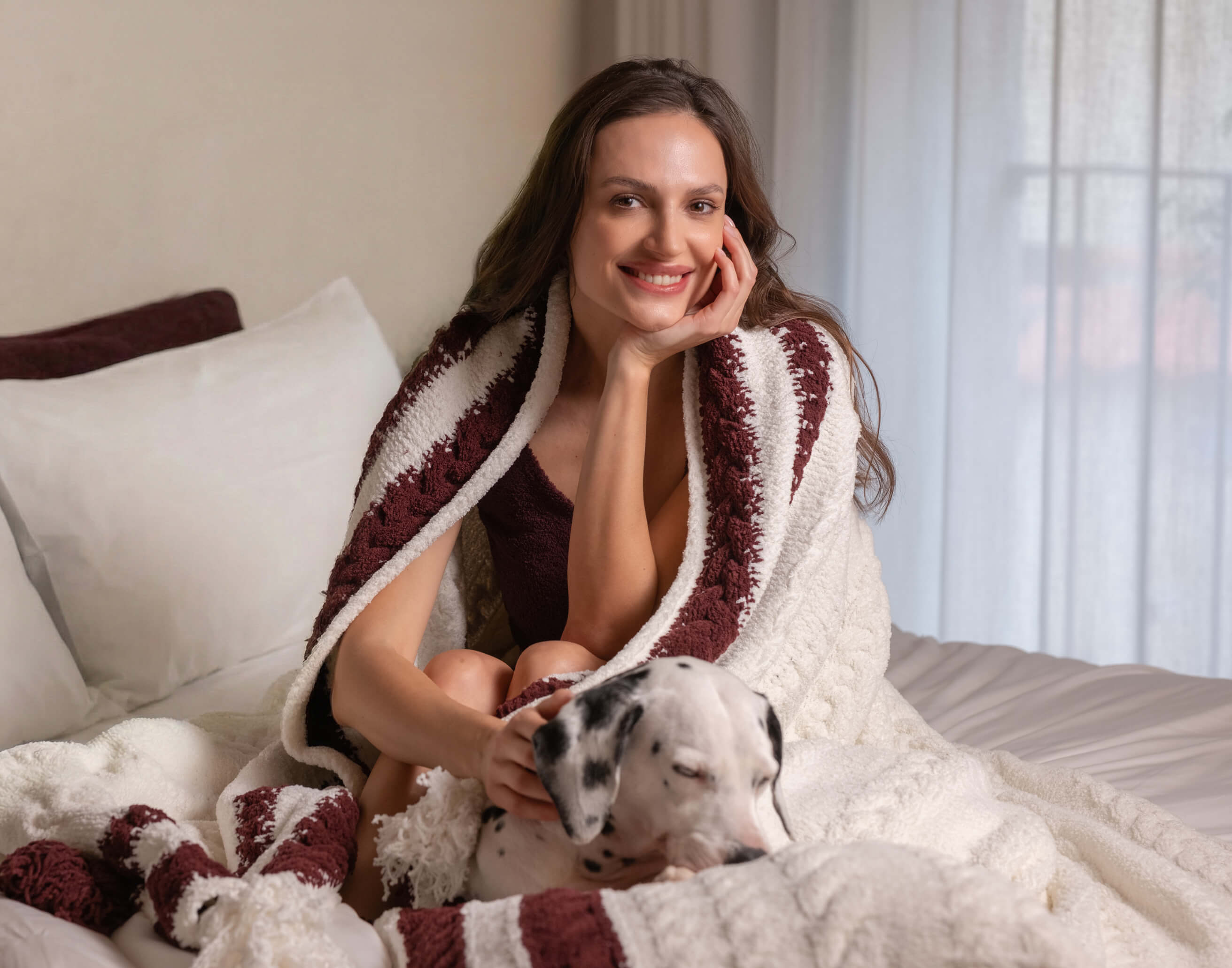 Snug Braided Two-Stripes Throw