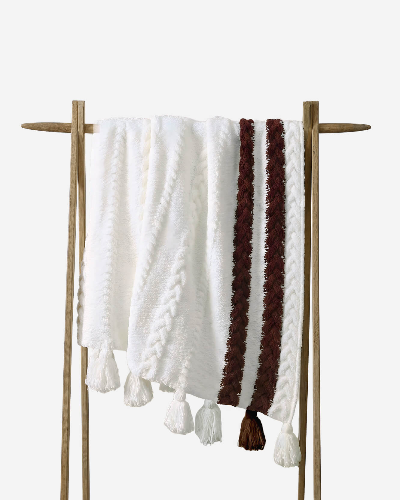 Snug Braided Two-Stripes Throw