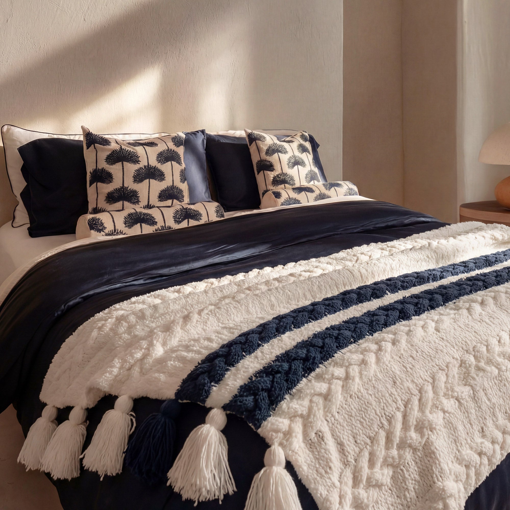 Snug Braided Two-Stripes Throw