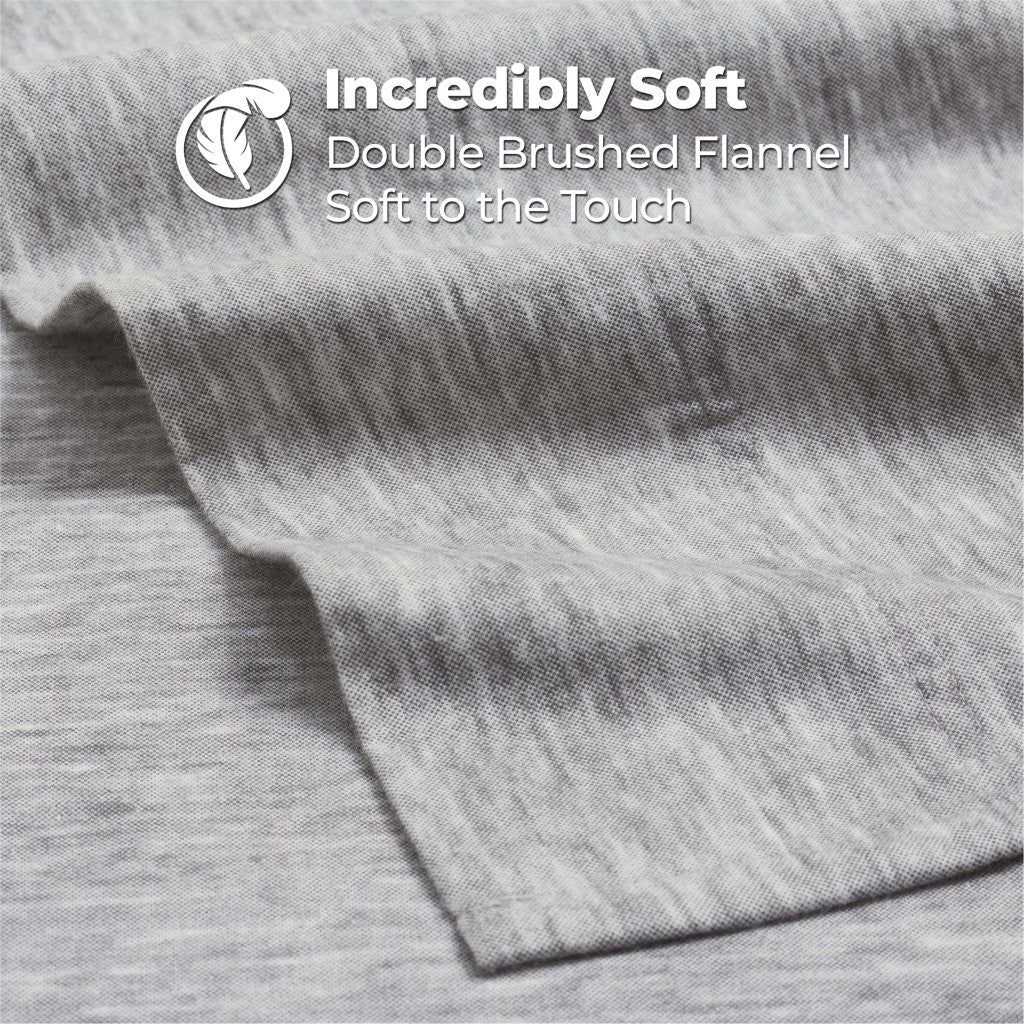 Superior Melange Flannel Cotton Two-Toned Fuzzy Pillowcases, Set of 2 - Pillowcases by Superior Brand