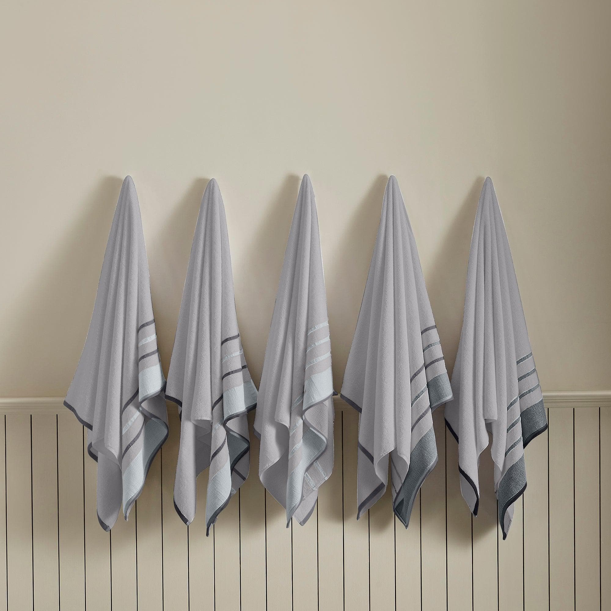 Decorative Cotton Stripe Bath Towel Set - Noelle Collection - Best Buy Furniture