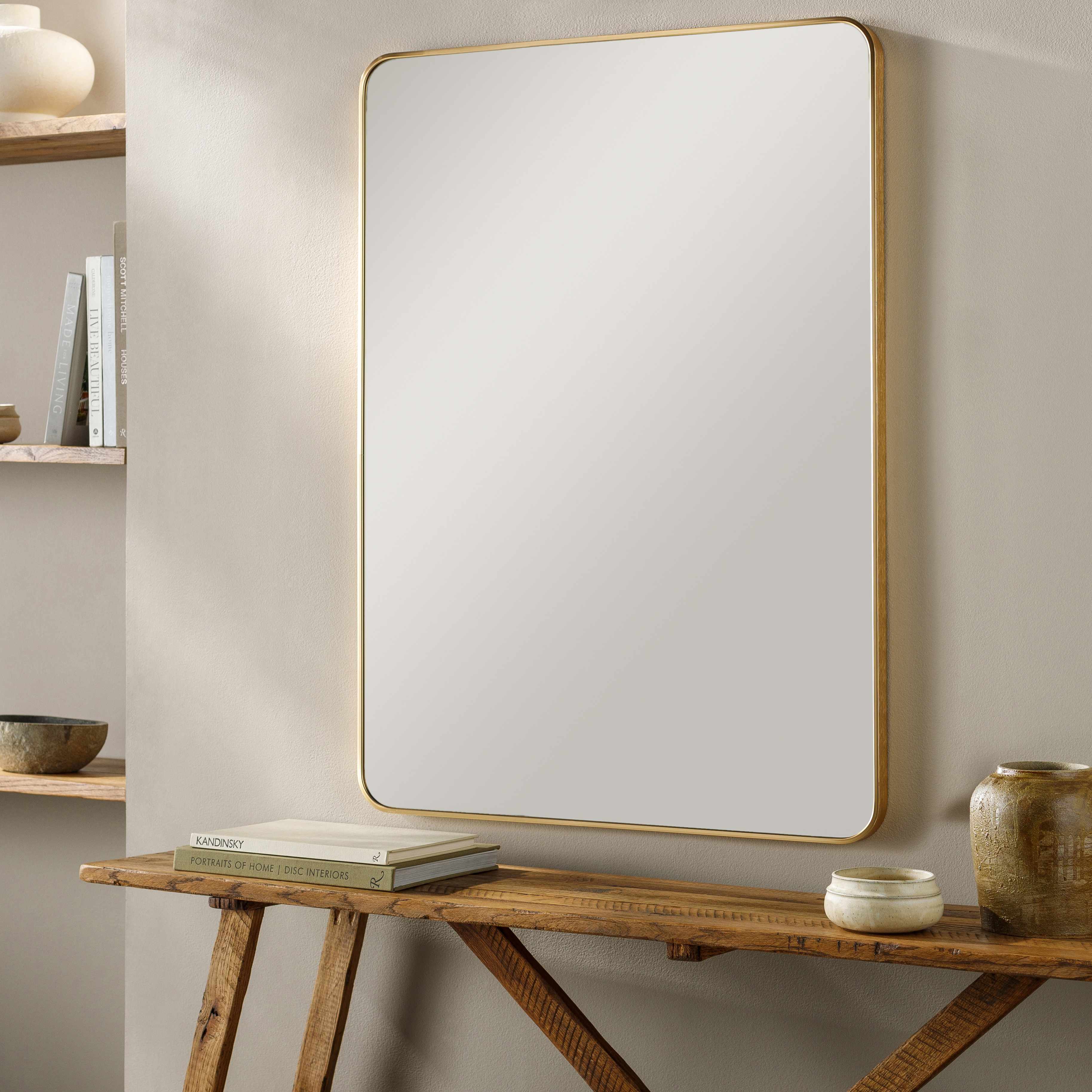 Sustinente Gold Carved Aluminum Frame Mirror