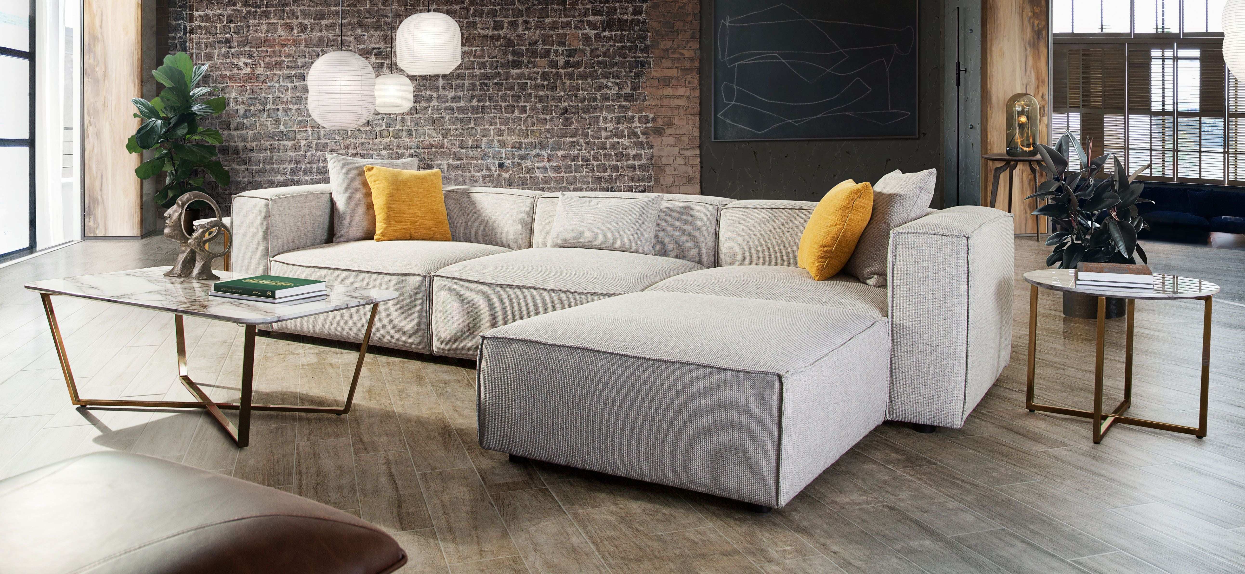 Vice Reversible 4 Piece Sectional – Barley Fabric