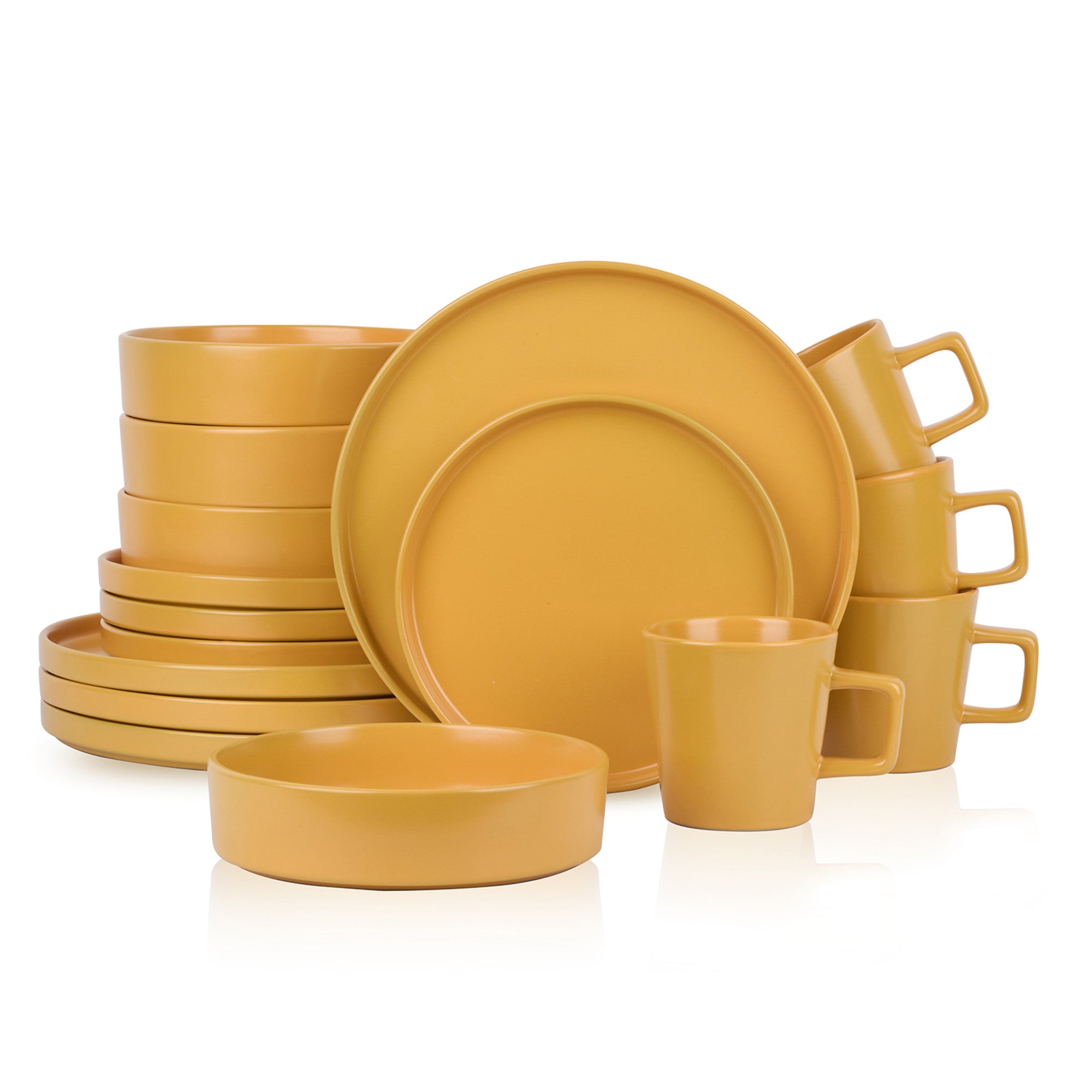 Cleo Stoneware Dinnerware Set - Yellow
