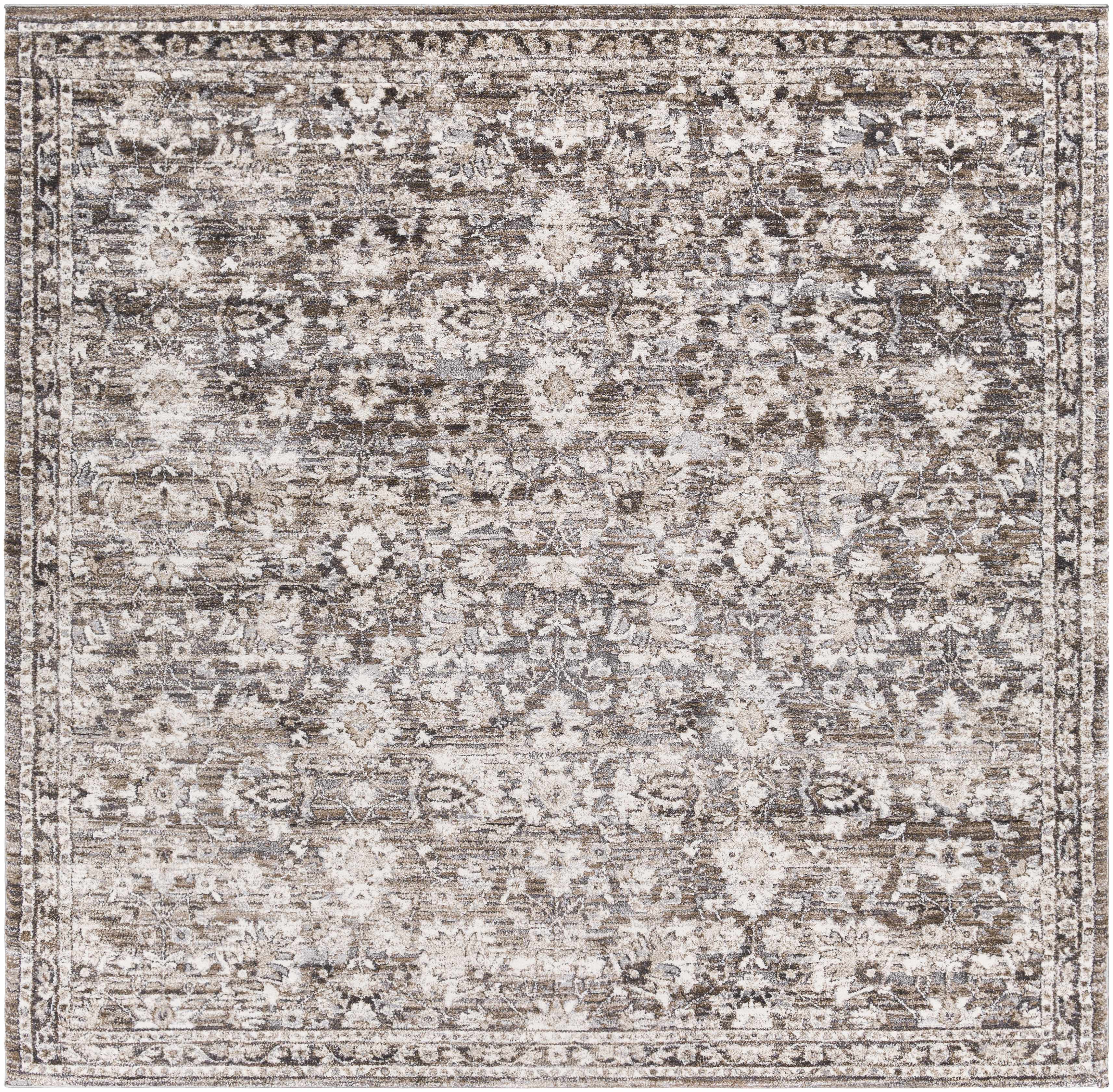 Talihina Brown Luxe Damask Rug