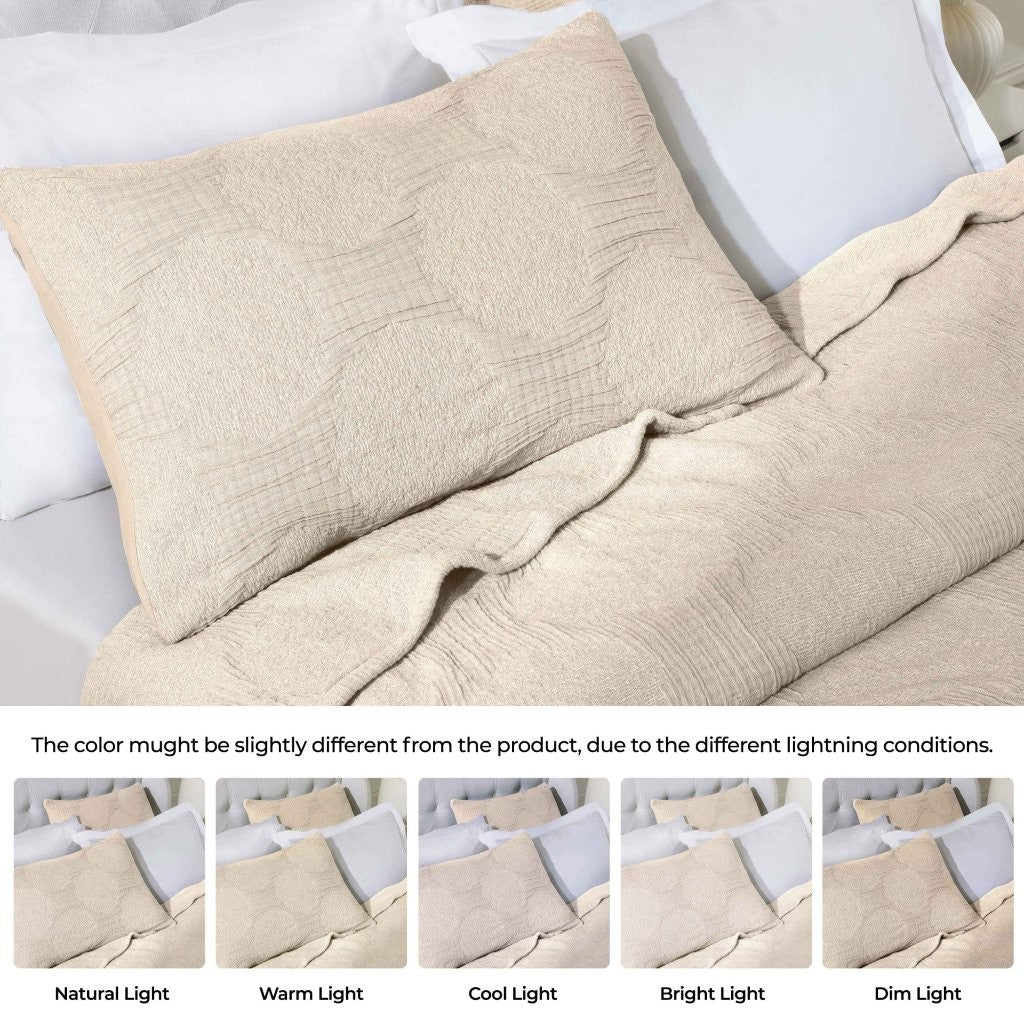 Tanta Cotton Medium Weight Textured Modern Circles Woven Coverlet - Coverlet by Superior Brand